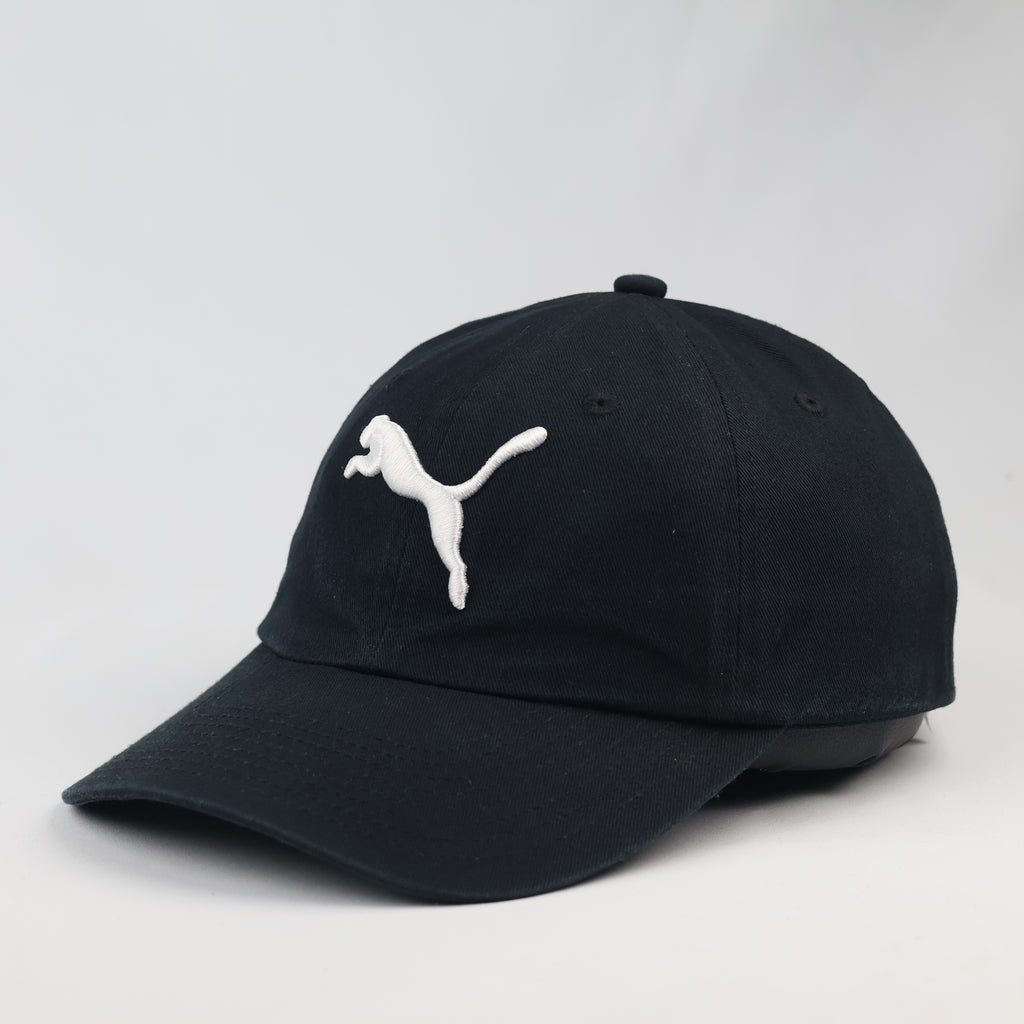 Classic Puma Adjustable Sport Thrifted Cap - Solid Black Cotton - Size 54-56cm