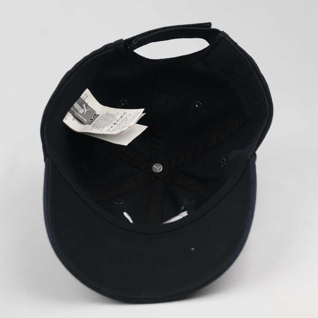 Classic Puma Adjustable Sport Thrifted Cap - Solid Black Cotton - Size 54-56cm