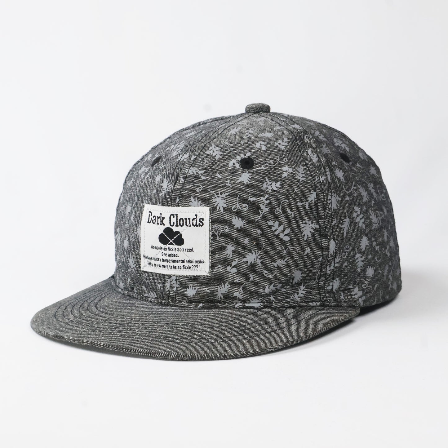 Dark Clouds Floral Pattern Snapback Cap