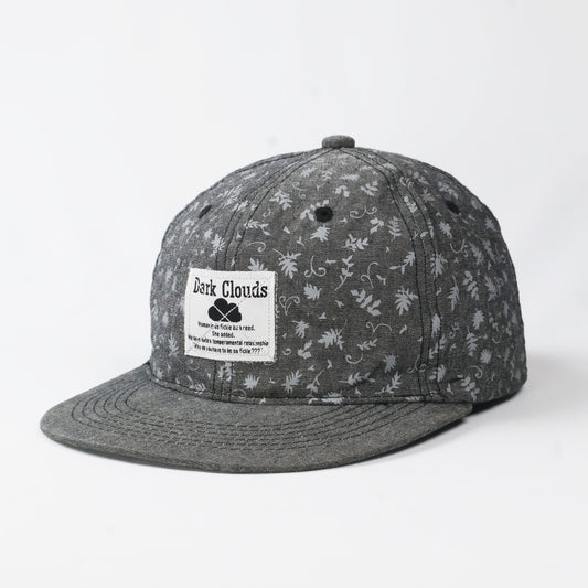 Dark Clouds Floral Pattern Snapback Cap