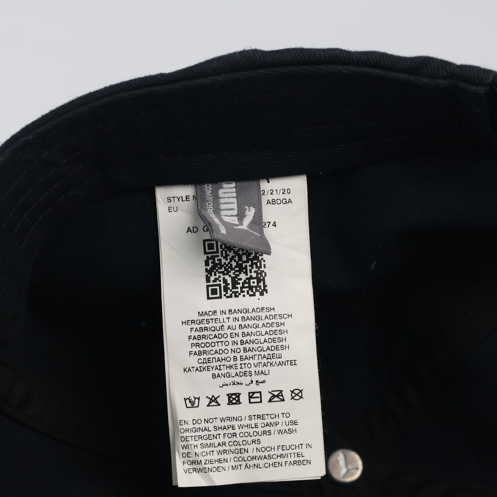 Classic Puma Adjustable Sport Thrifted Cap - Solid Black Cotton - Size 54-56cm