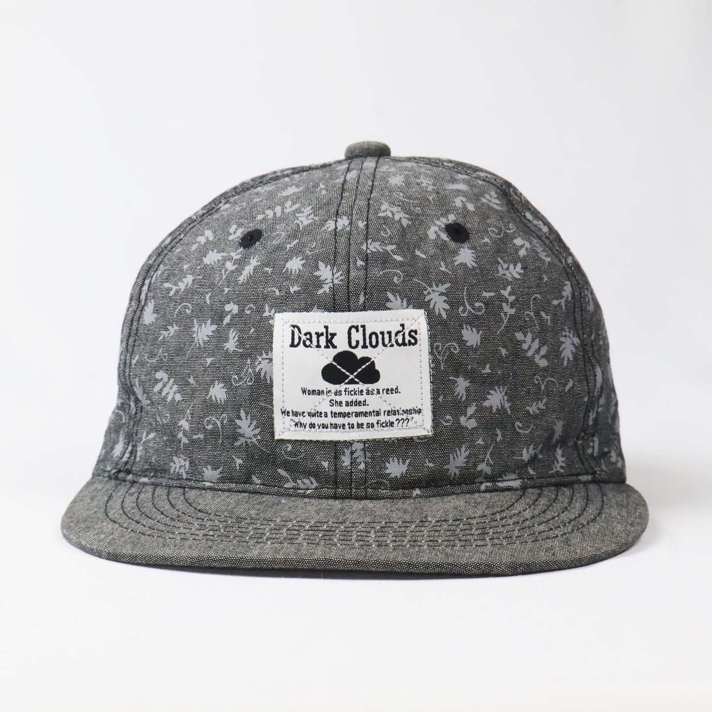 Dark Clouds Floral Pattern Snapback Cap