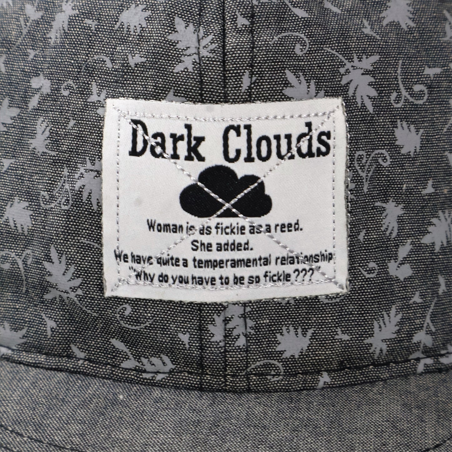 Dark Clouds Floral Pattern Snapback Cap