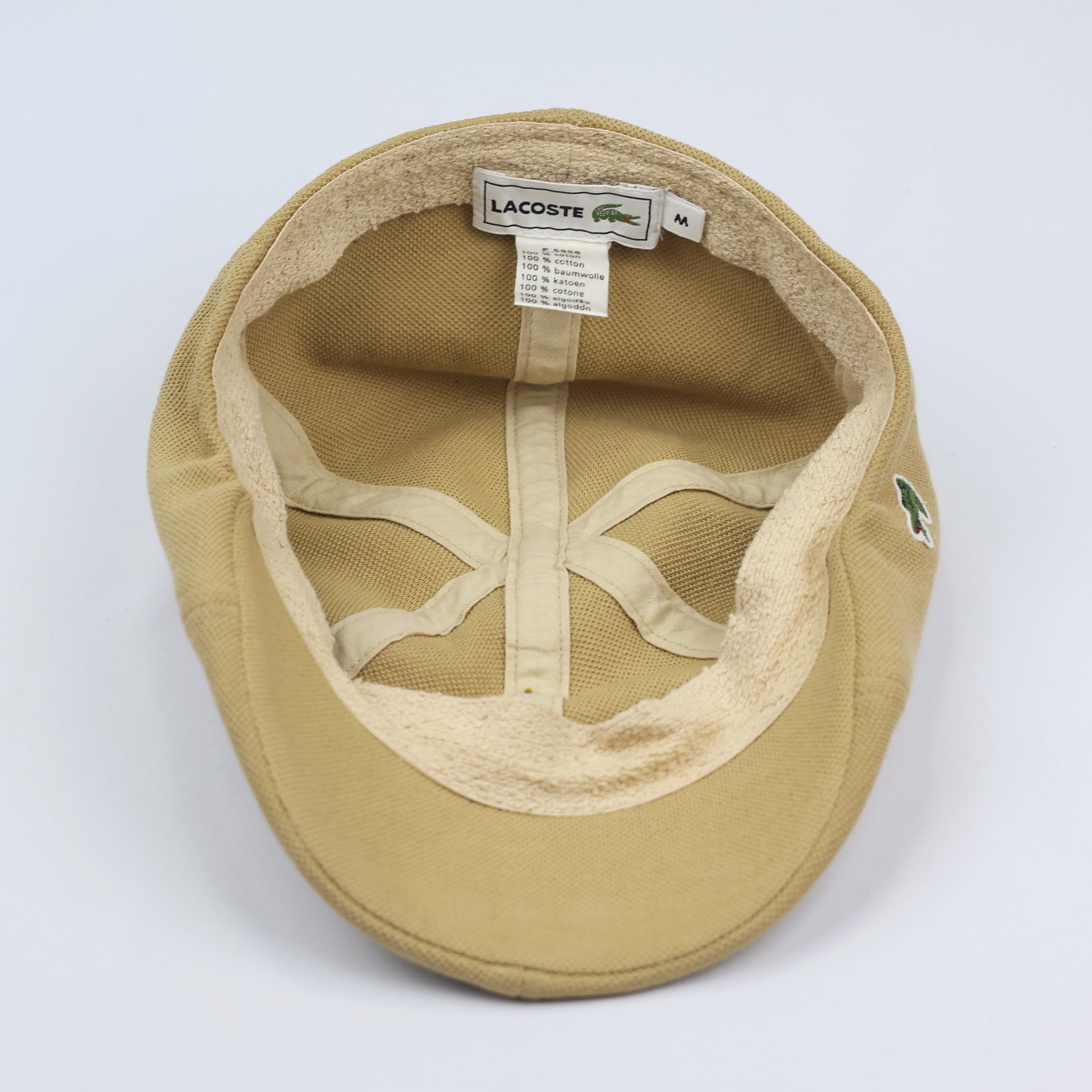 Lacoste Vintage Piqué Flat Thrifted Cap - Classic Beige Golf Ivy Hat