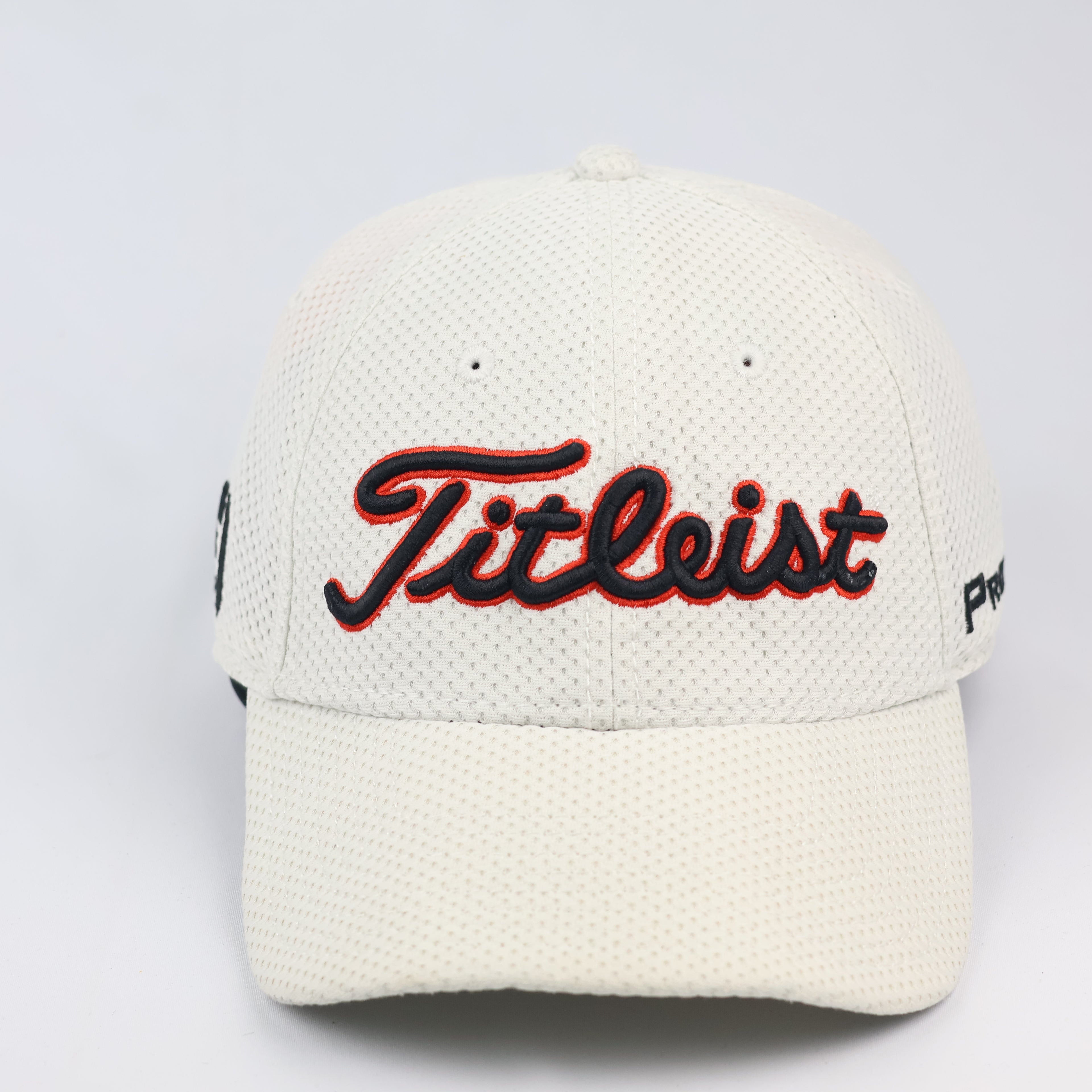 Titleist Pro V1 Tour Performance Mesh Golf Thrifted Hat - White/Red | M/L