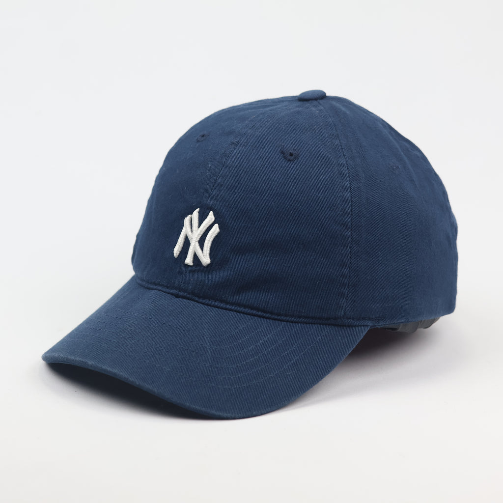 Vintage NY Yankees Adjustable Baseball Thrifted  Cap - Navy with White Embroidery