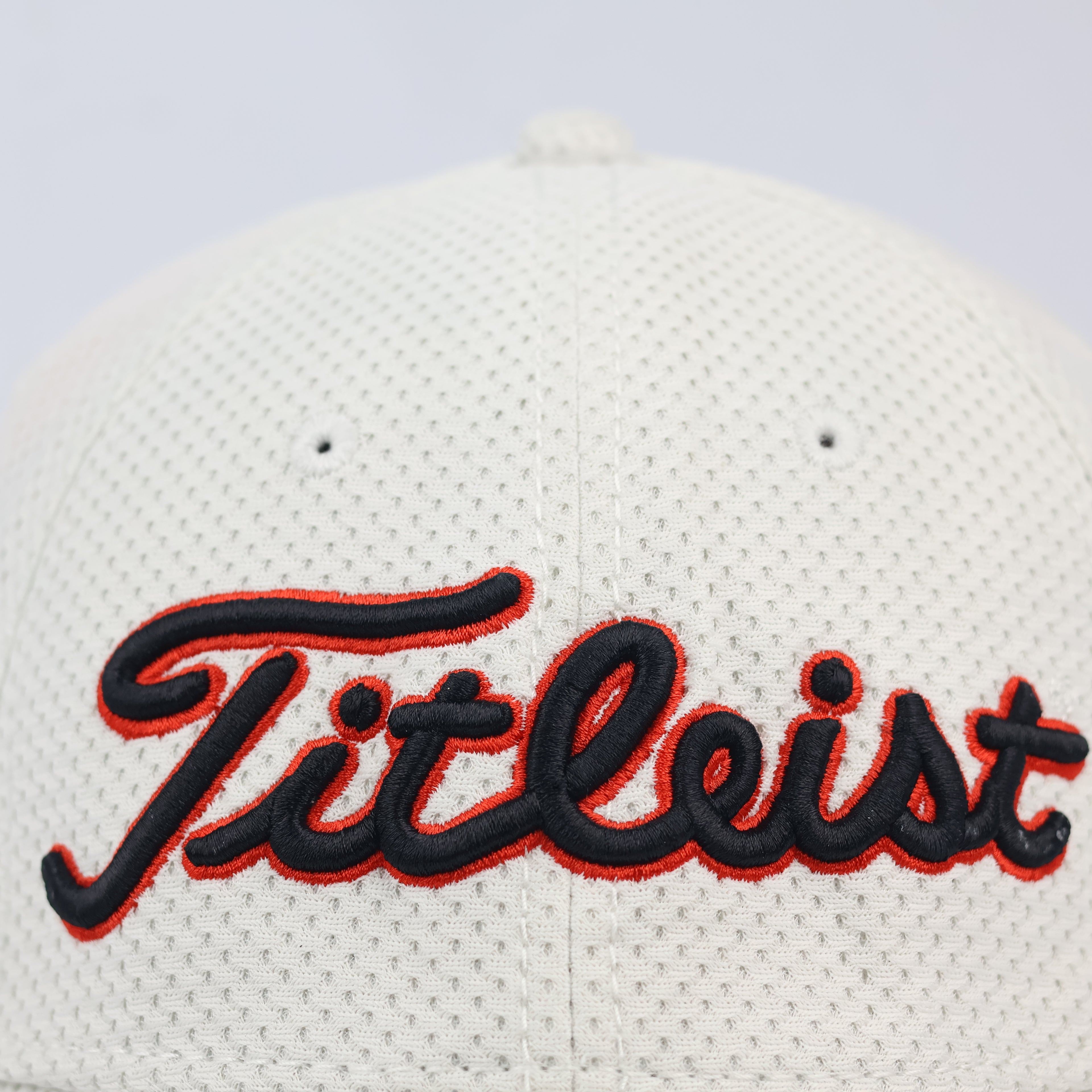 Titleist Pro V1 Tour Performance Mesh Golf Thrifted Hat - White/Red | M/L