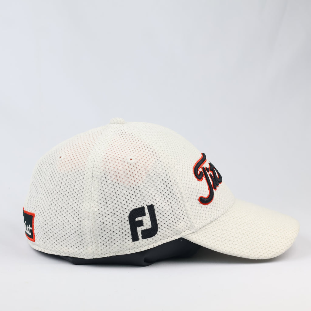 Titleist Pro V1 Tour Performance Mesh Golf Thrifted Hat - White/Red | M/L