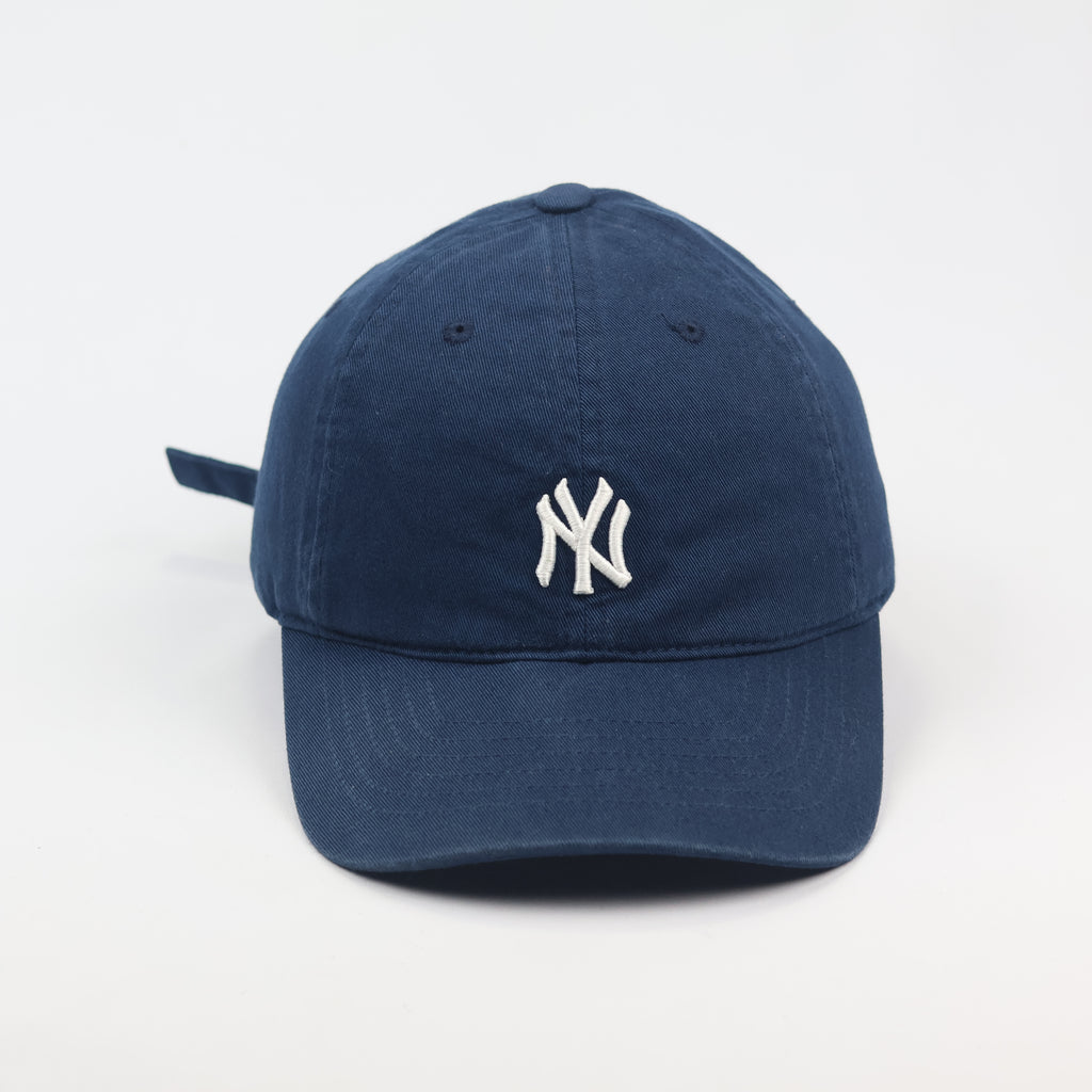 Vintage NY Yankees Adjustable Baseball Thrifted  Cap - Navy with White Embroidery