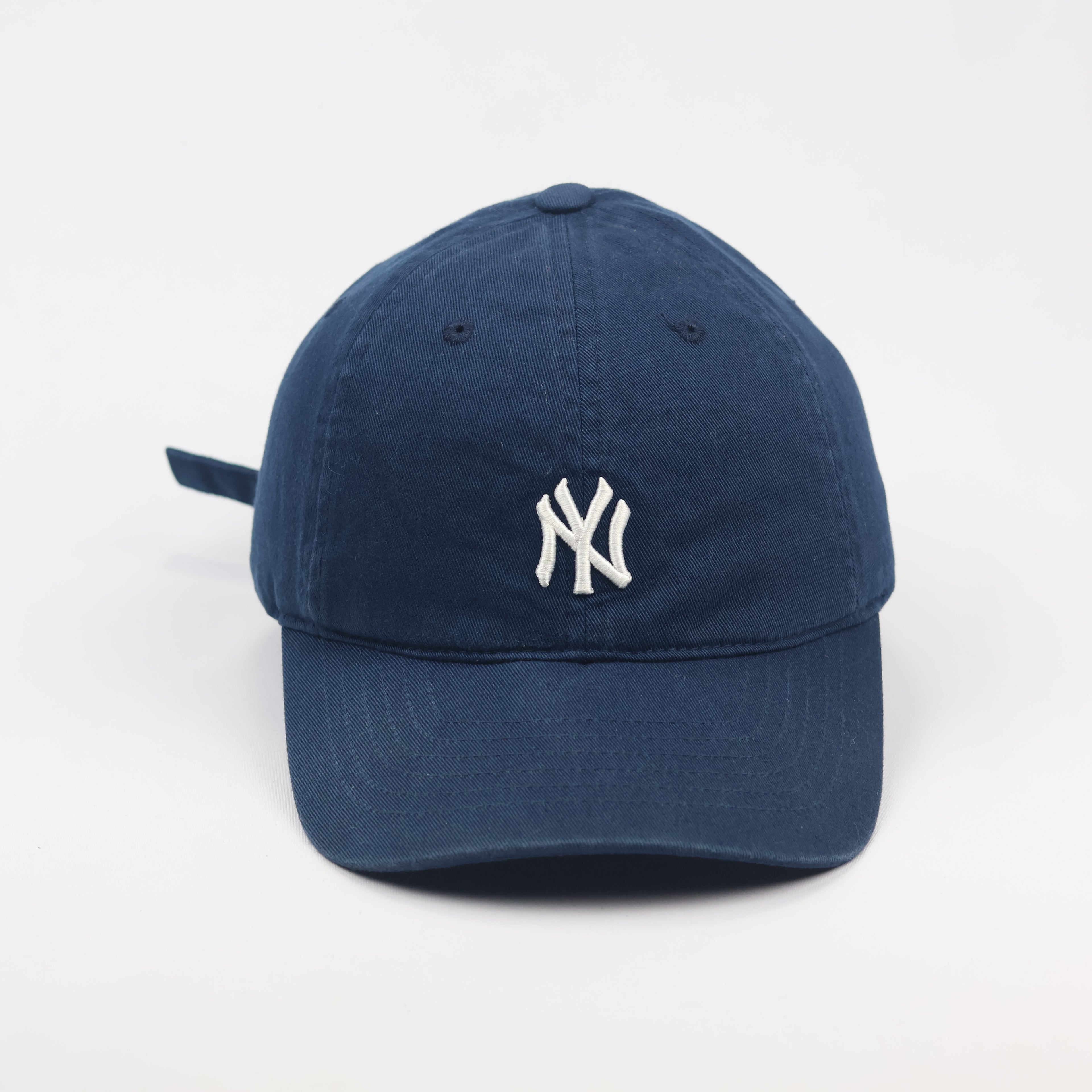Vintage NY Yankees Adjustable Baseball Thrifted  Cap - Navy with White Embroidery