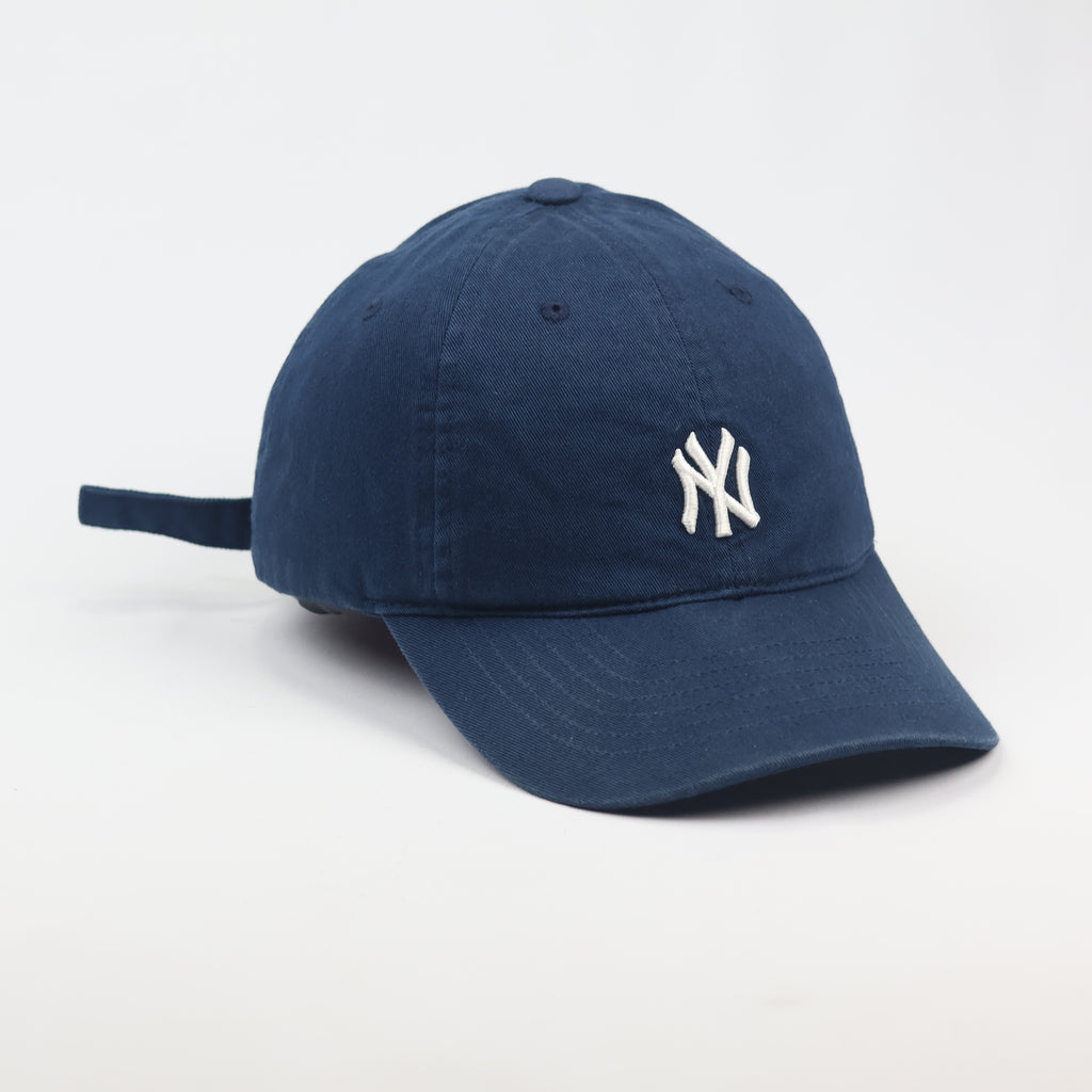 Vintage NY Yankees Adjustable Baseball Thrifted  Cap - Navy with White Embroidery