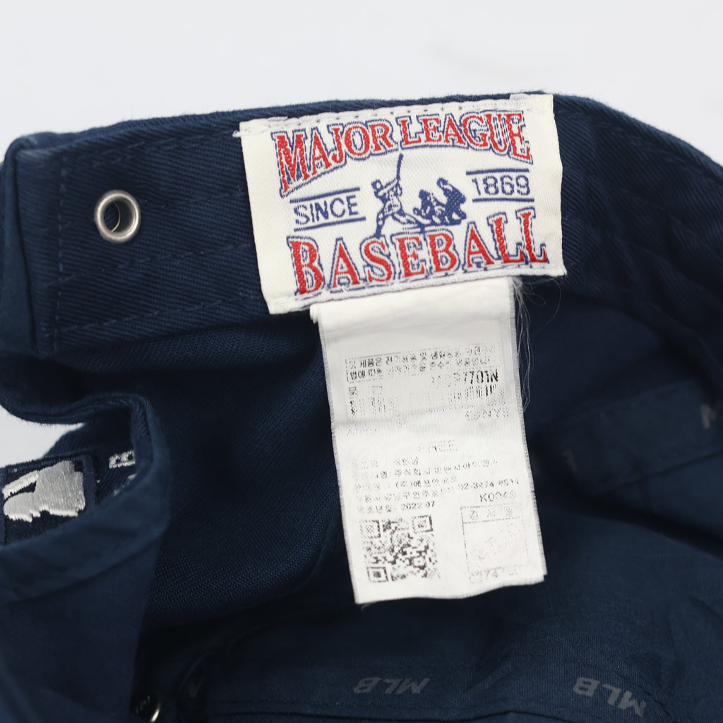 Vintage NY Yankees Adjustable Baseball Thrifted  Cap - Navy with White Embroidery