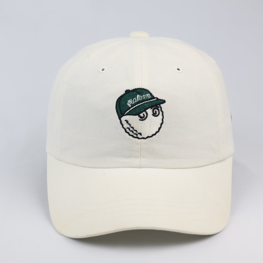 Malbon Golf "Buckets" Embroidered Heritage Thrifted Cap - Off-White/Green