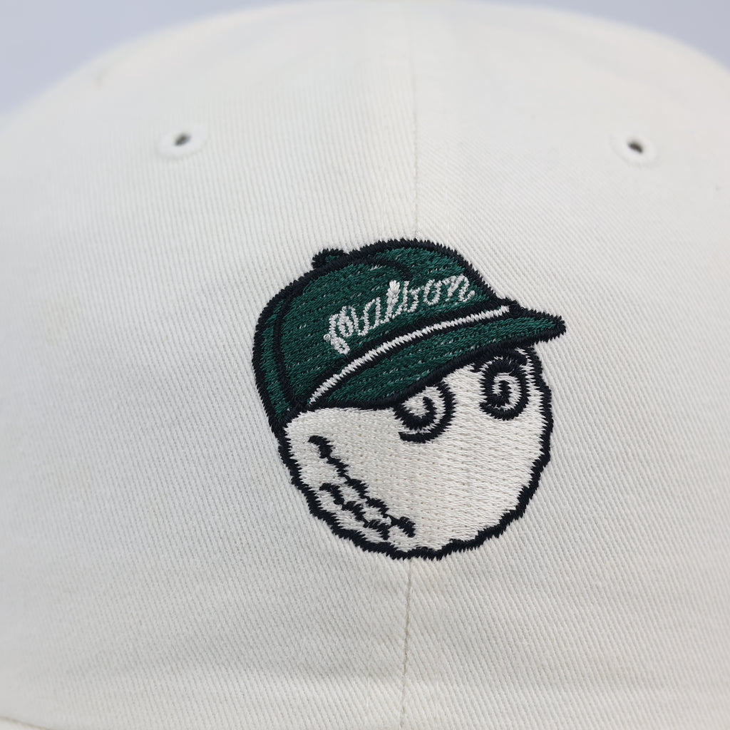 Malbon Golf "Buckets" Embroidered Heritage Thrifted Cap - Off-White/Green