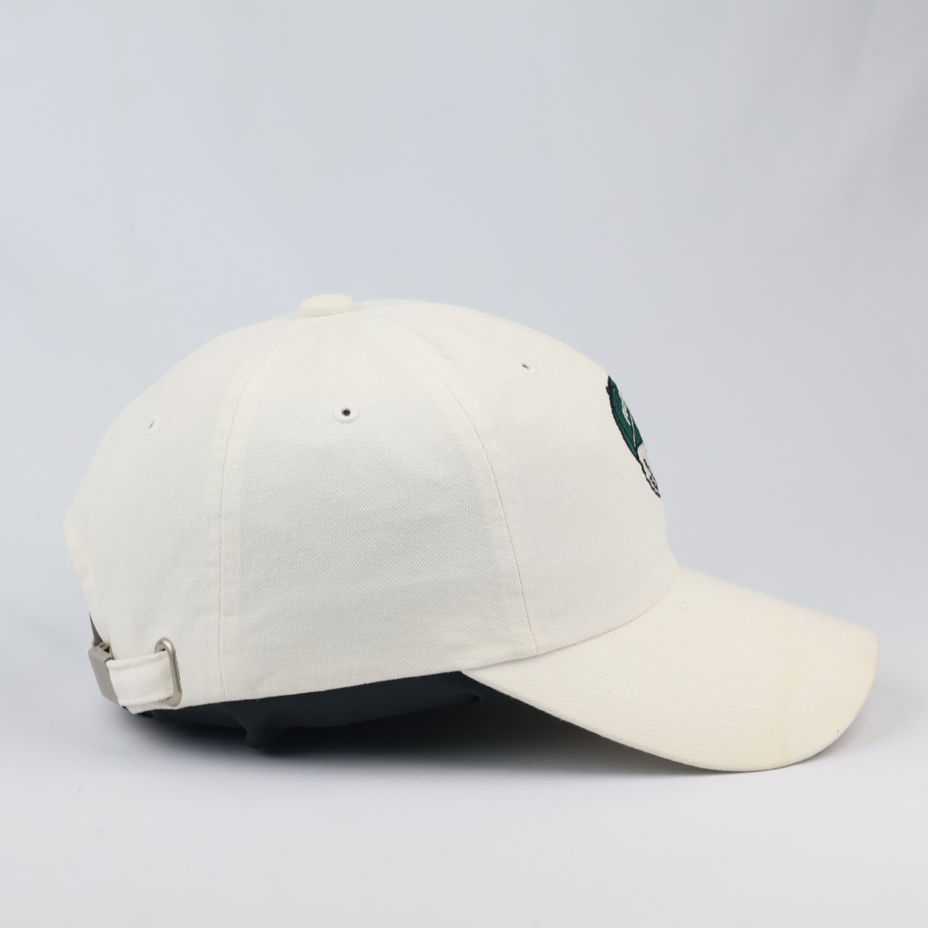Malbon Golf "Buckets" Embroidered Heritage Thrifted Cap - Off-White/Green