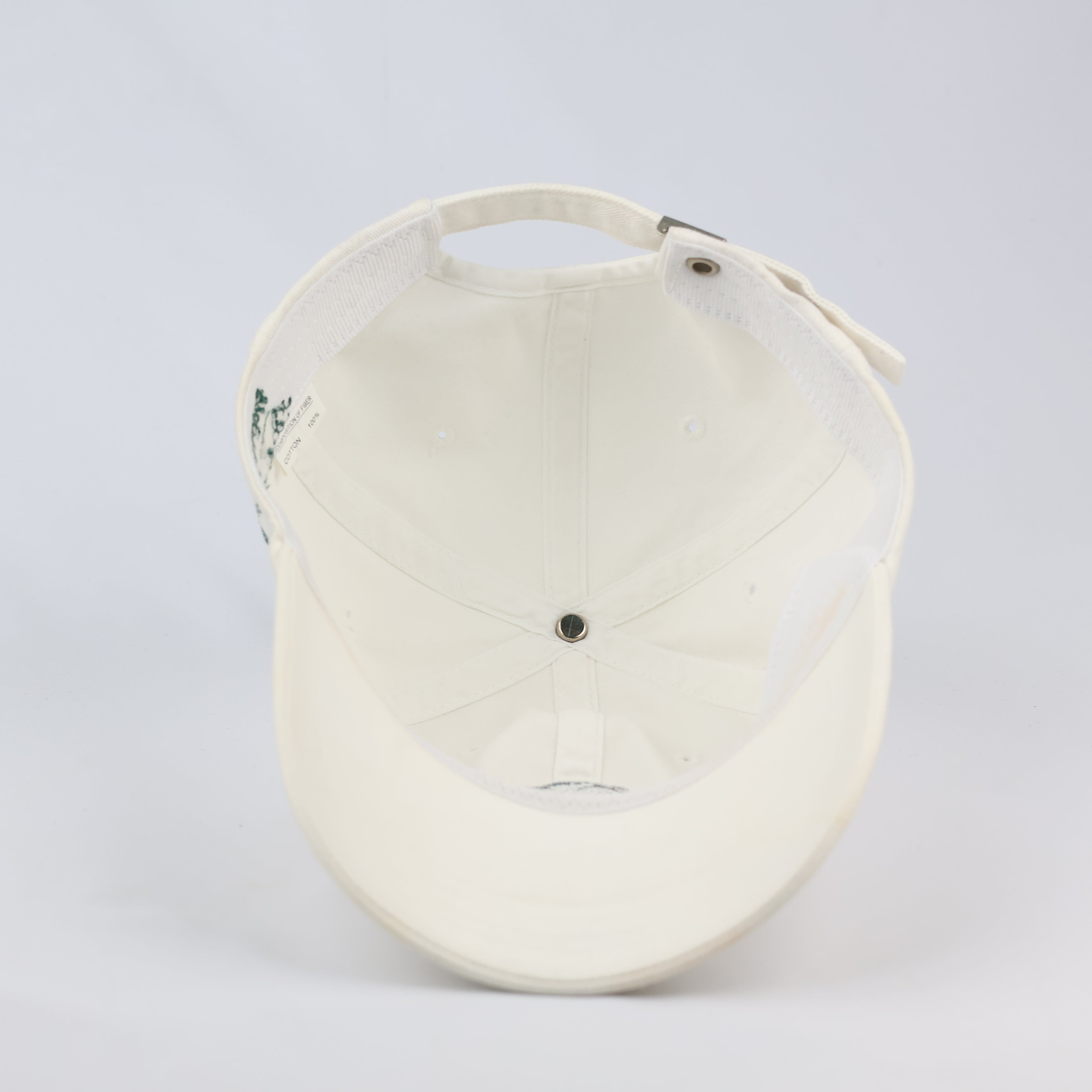Malbon Golf "Buckets" Embroidered Heritage Thrifted Cap - Off-White/Green