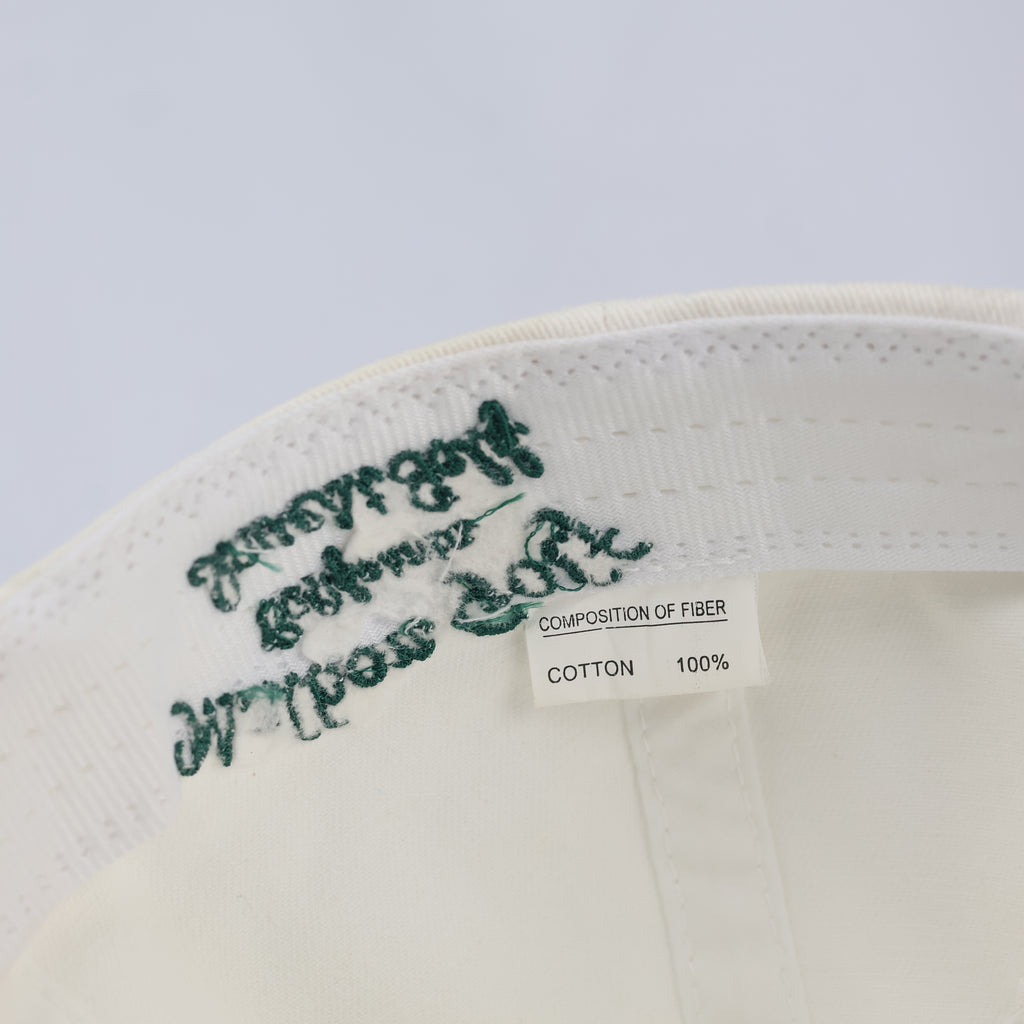 Malbon Golf "Buckets" Embroidered Heritage Thrifted Cap - Off-White/Green