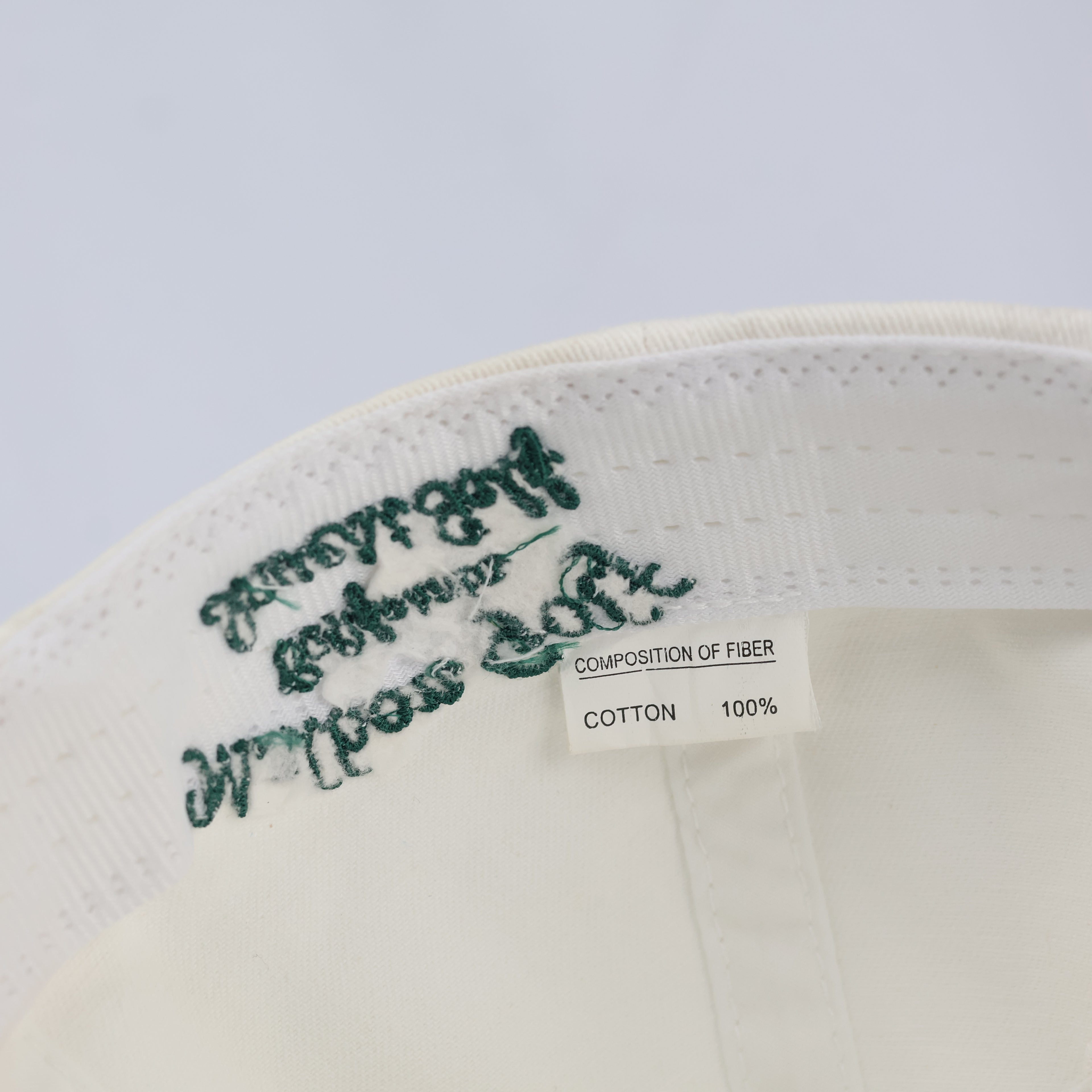 Malbon Golf "Buckets" Embroidered Heritage Thrifted Cap - Off-White/Green