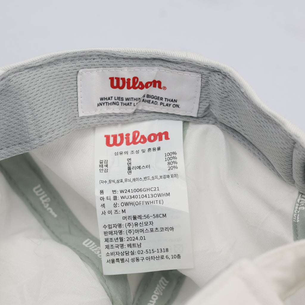 Vintage Wilson Sporting Goods Off-White Embroidered Golf Thrifted Cap