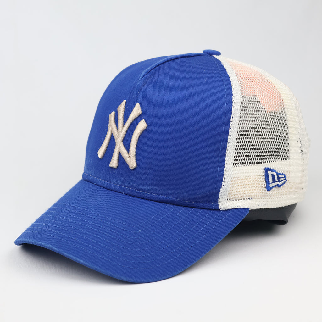New Era New York Yankees MLB Trucker Thrifted Hat - Royal Blue & White