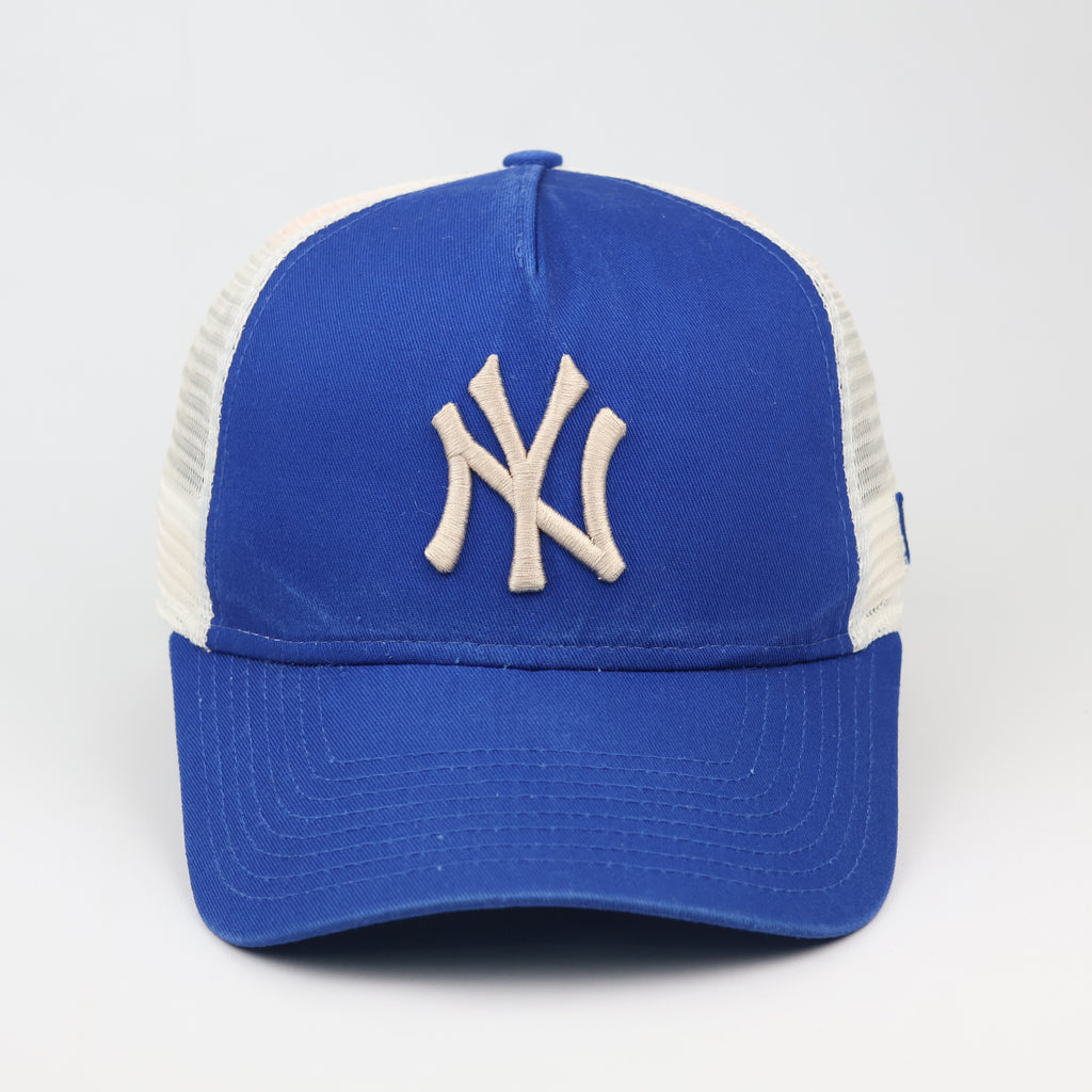 New Era New York Yankees MLB Trucker Thrifted Hat - Royal Blue & White