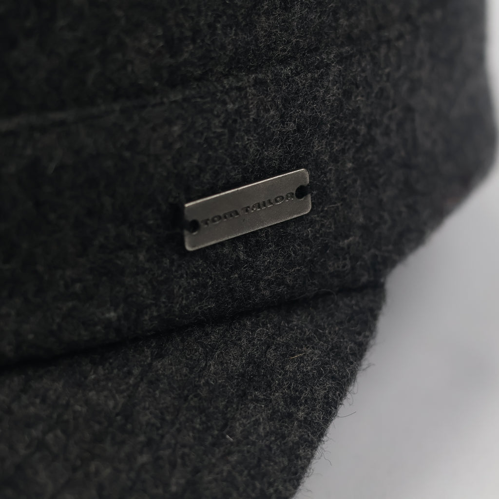 Vintage Tom Tailor Military Patrol Thrifted Cap – Textured Grey Winter Headwear