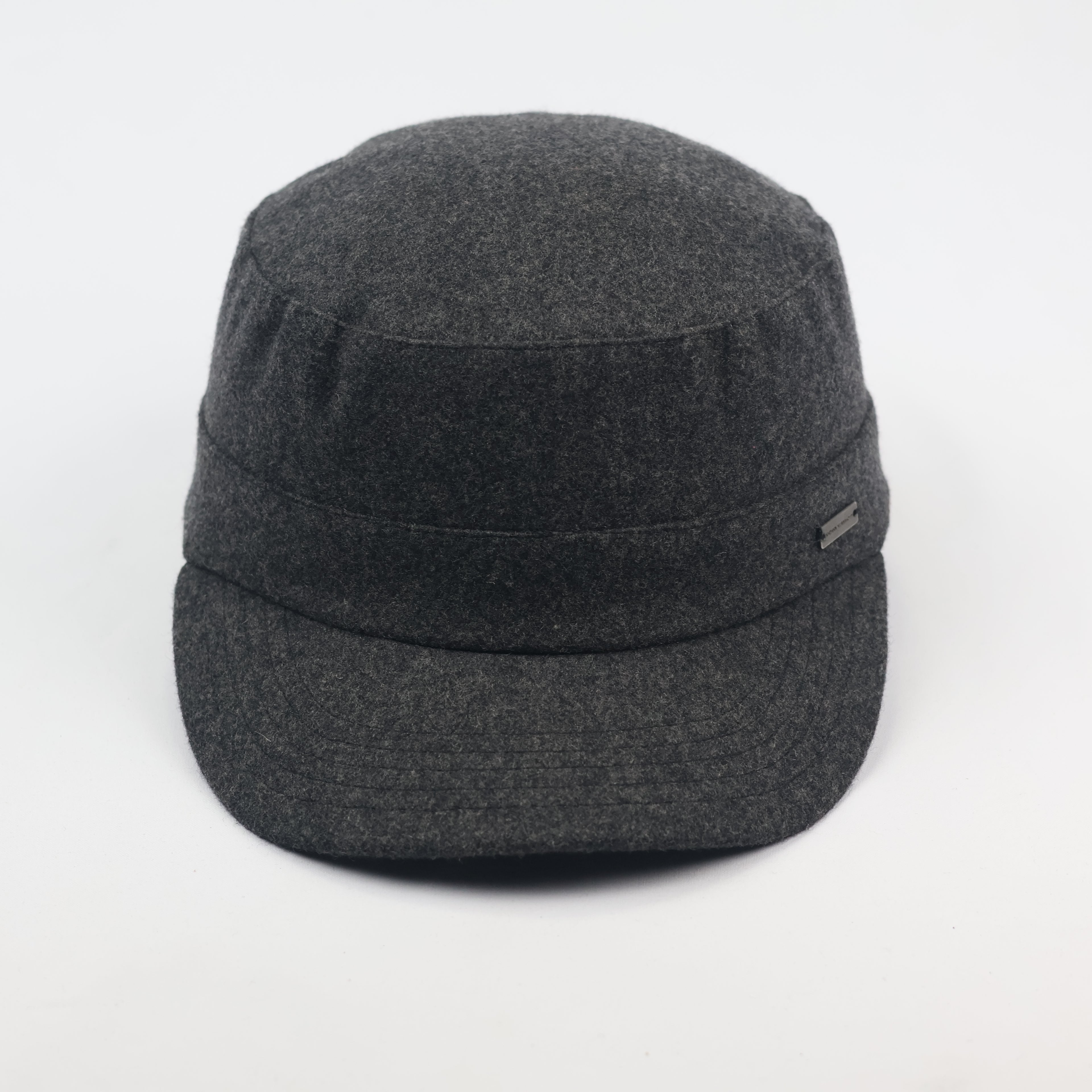 Vintage Tom Tailor Military Patrol Thrifted Cap – Textured Grey Winter Headwear