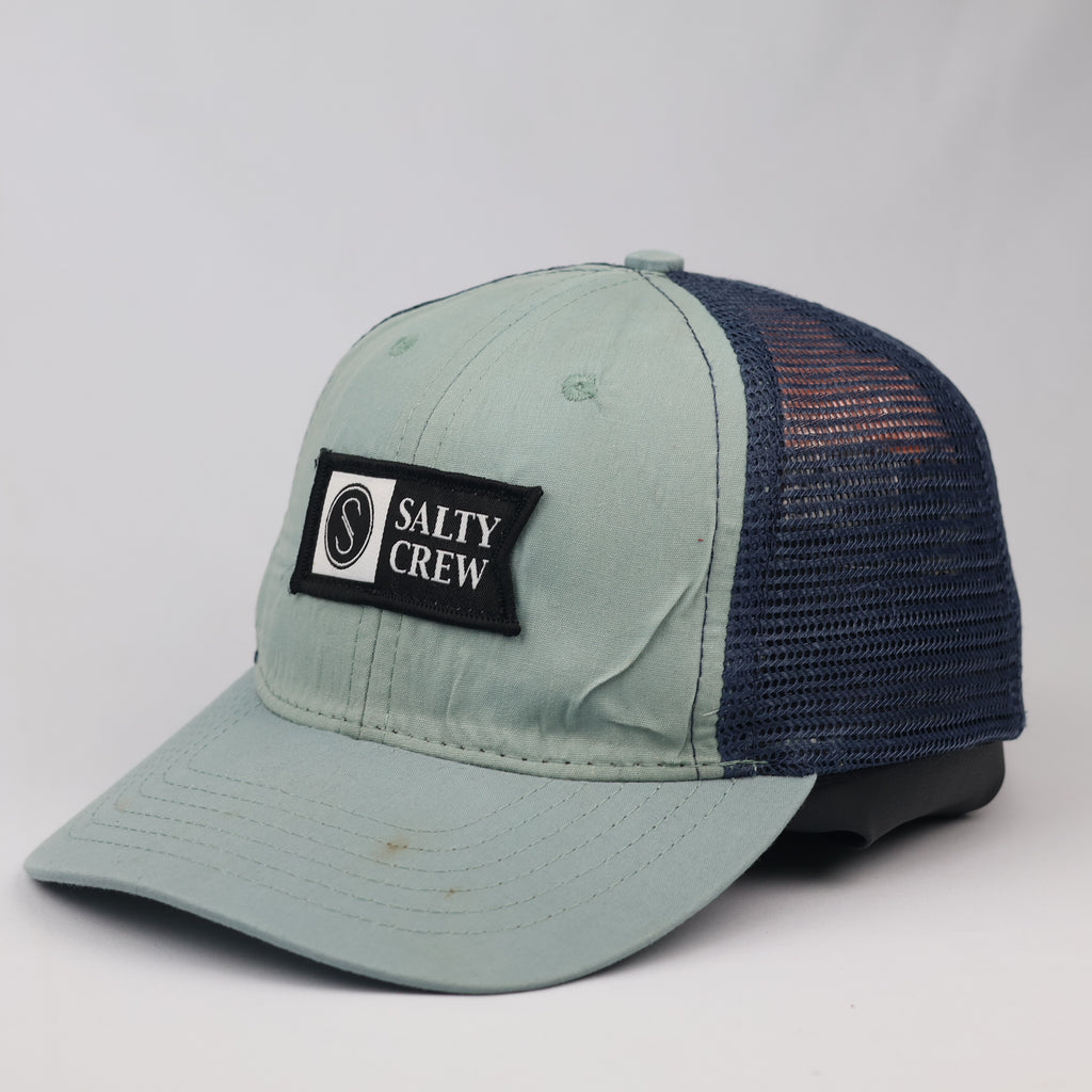 Vintage Salty Crew Surf Cap | Retro Two-Tone Mesh Trucker Hat