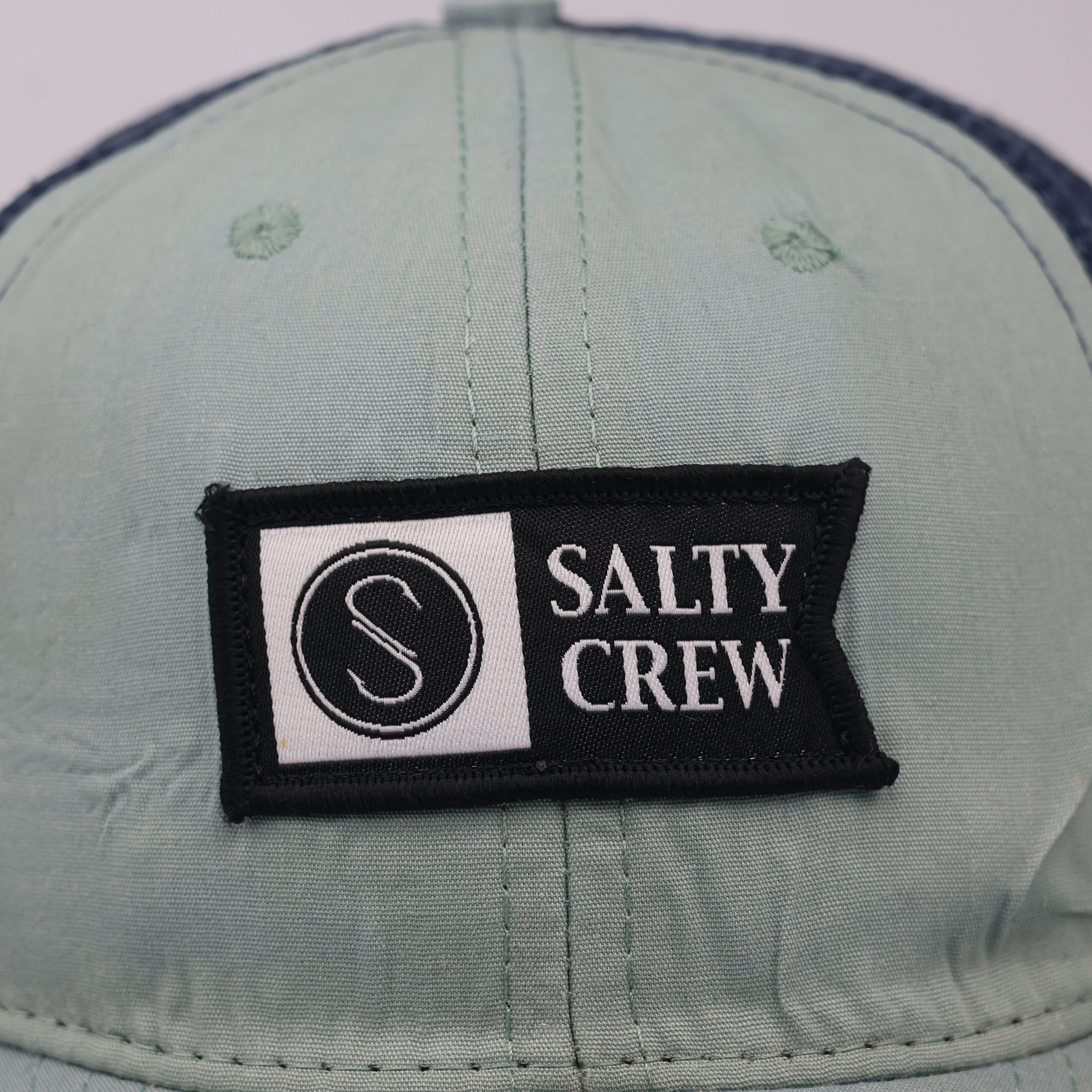 Vintage Salty Crew Surf Cap | Retro Two-Tone Mesh Trucker Hat