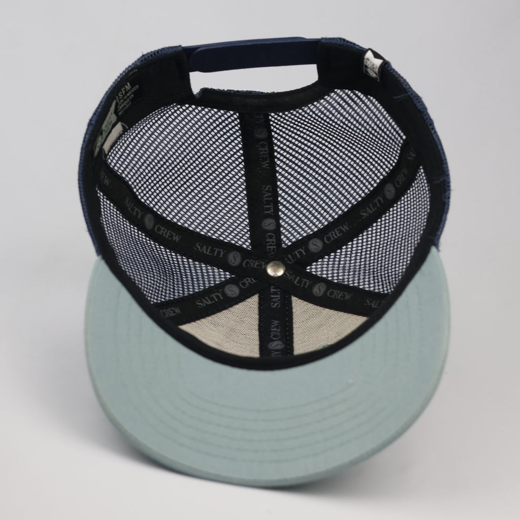 Vintage Salty Crew Surf Cap | Retro Two-Tone Mesh Trucker Hat