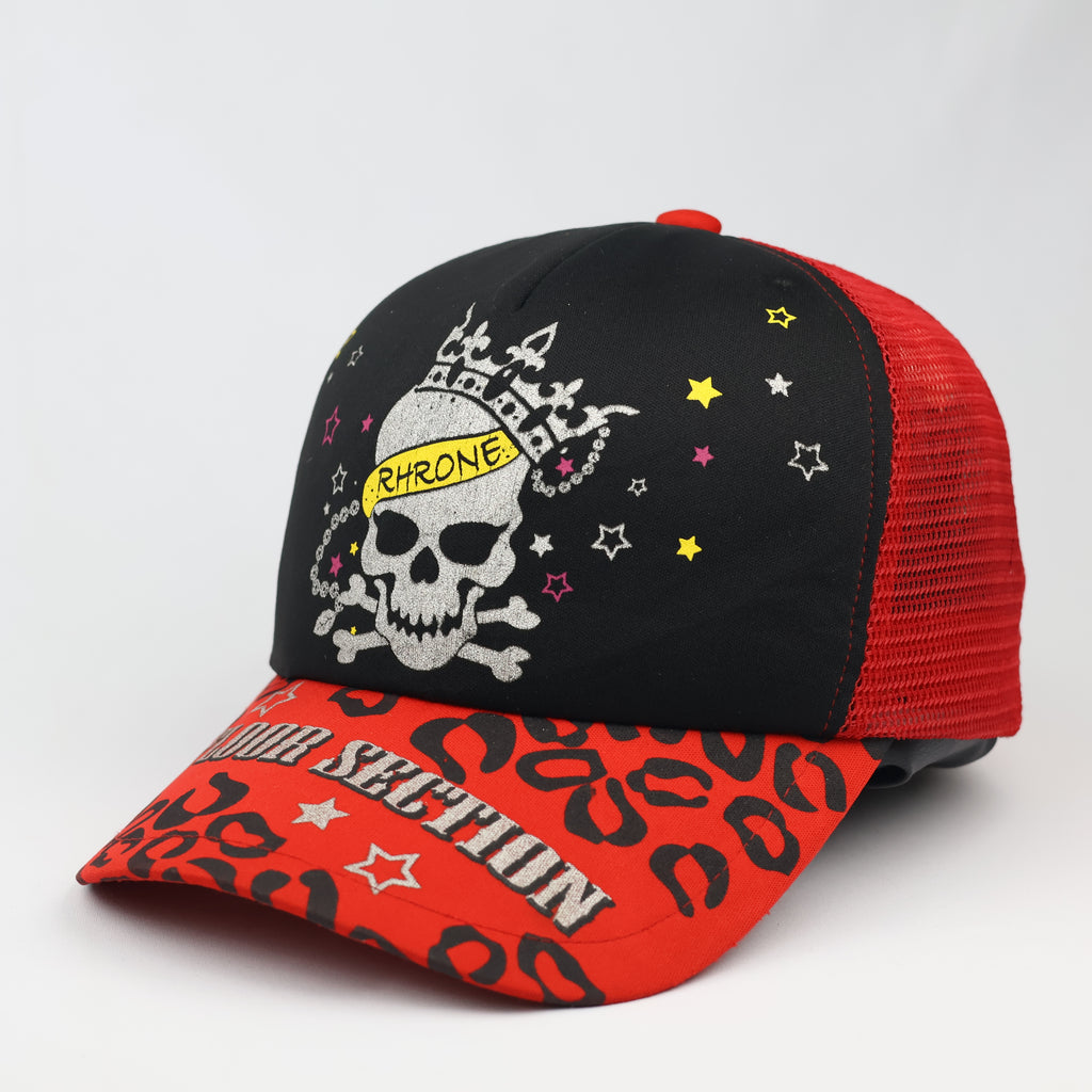 Thrifted Rhone Graphic Mesh Back Cap | Y2K Streetwear Skull Hat