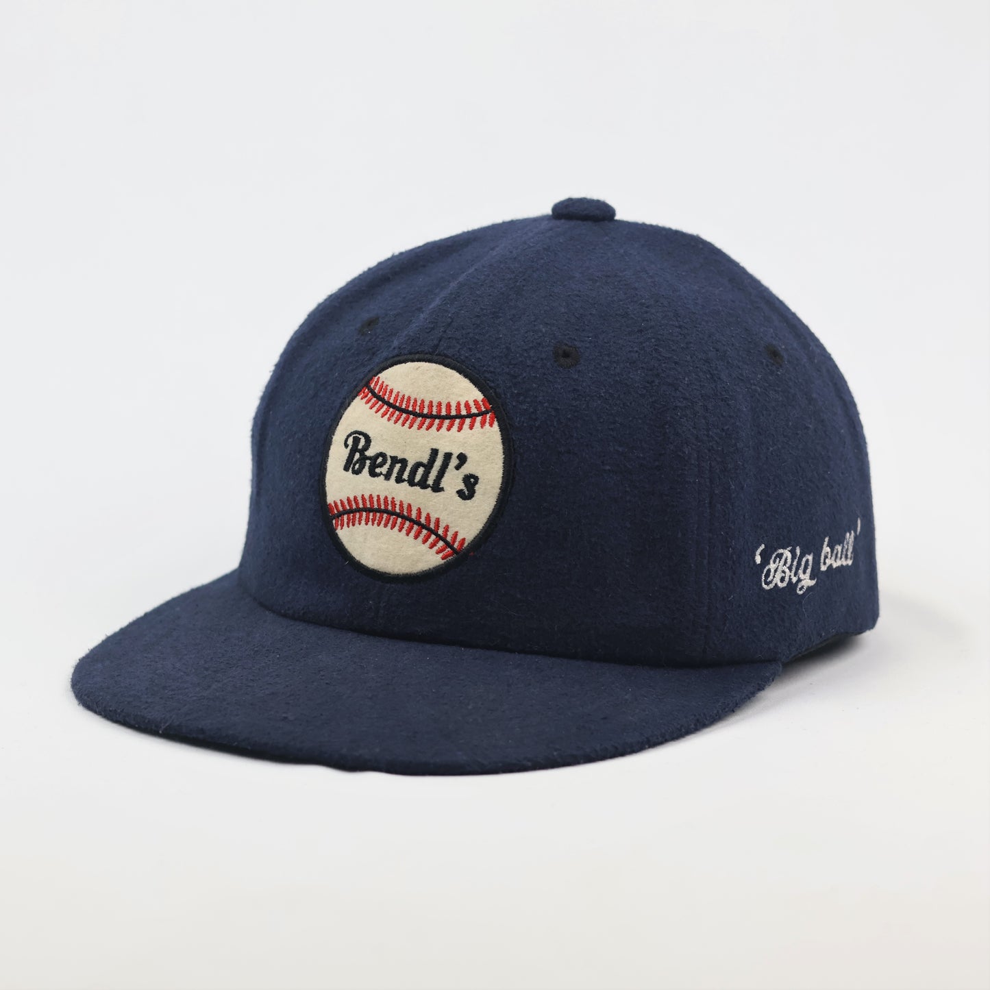 Vintage Bendl's "Big Ball" Wool Baseball Trifted Cap - Navy Blue