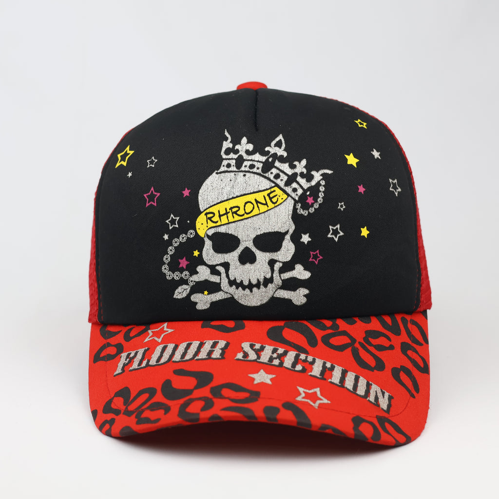 Thrifted Rhone Graphic Mesh Back Cap | Y2K Streetwear Skull Hat