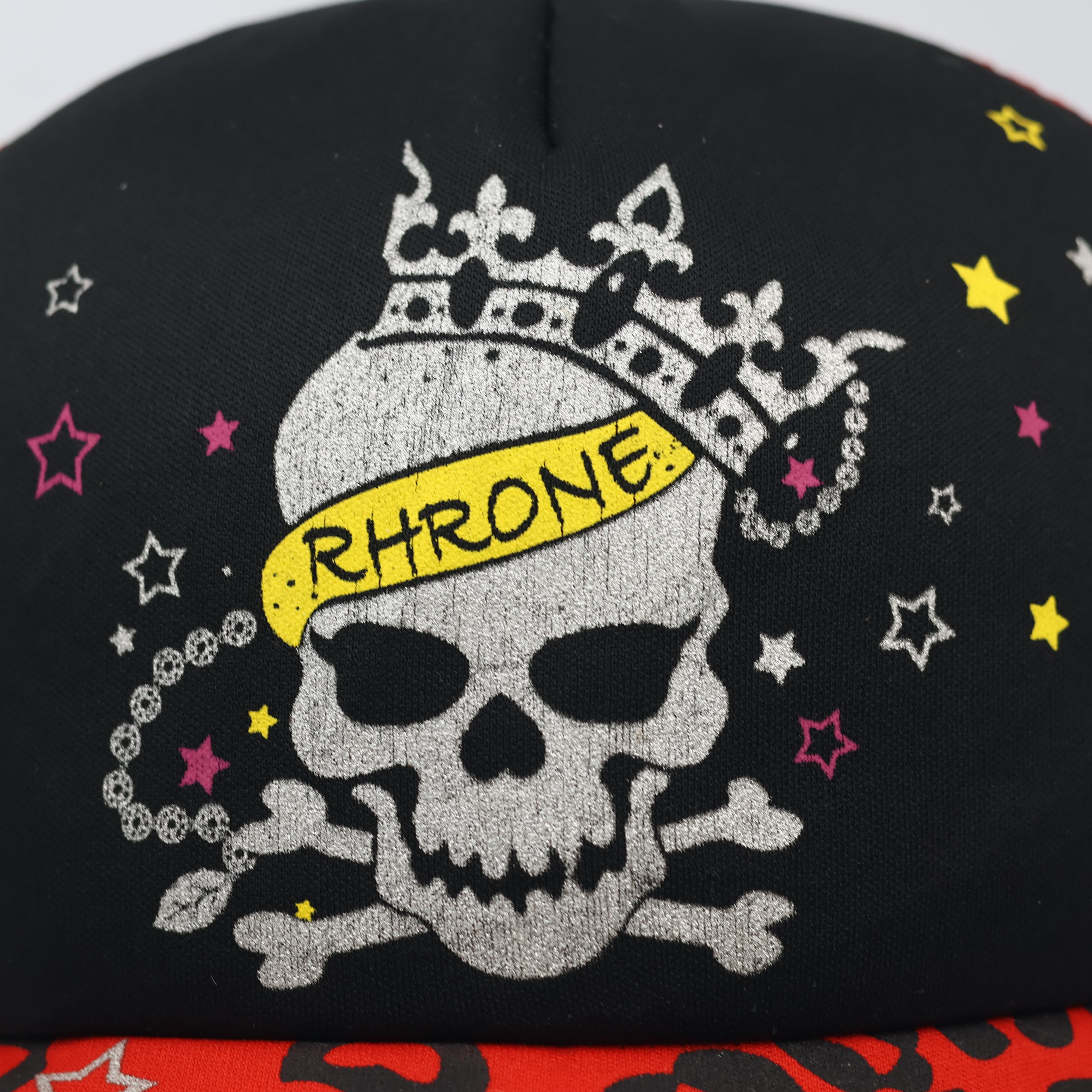 Thrifted Rhone Graphic Mesh Back Cap | Y2K Streetwear Skull Hat
