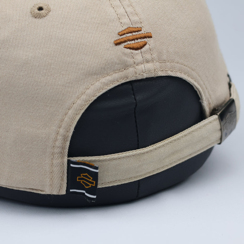 Vintage Harley-Davidson Motorcycles Thrifted Cap – Tan & Brown Two-Tone