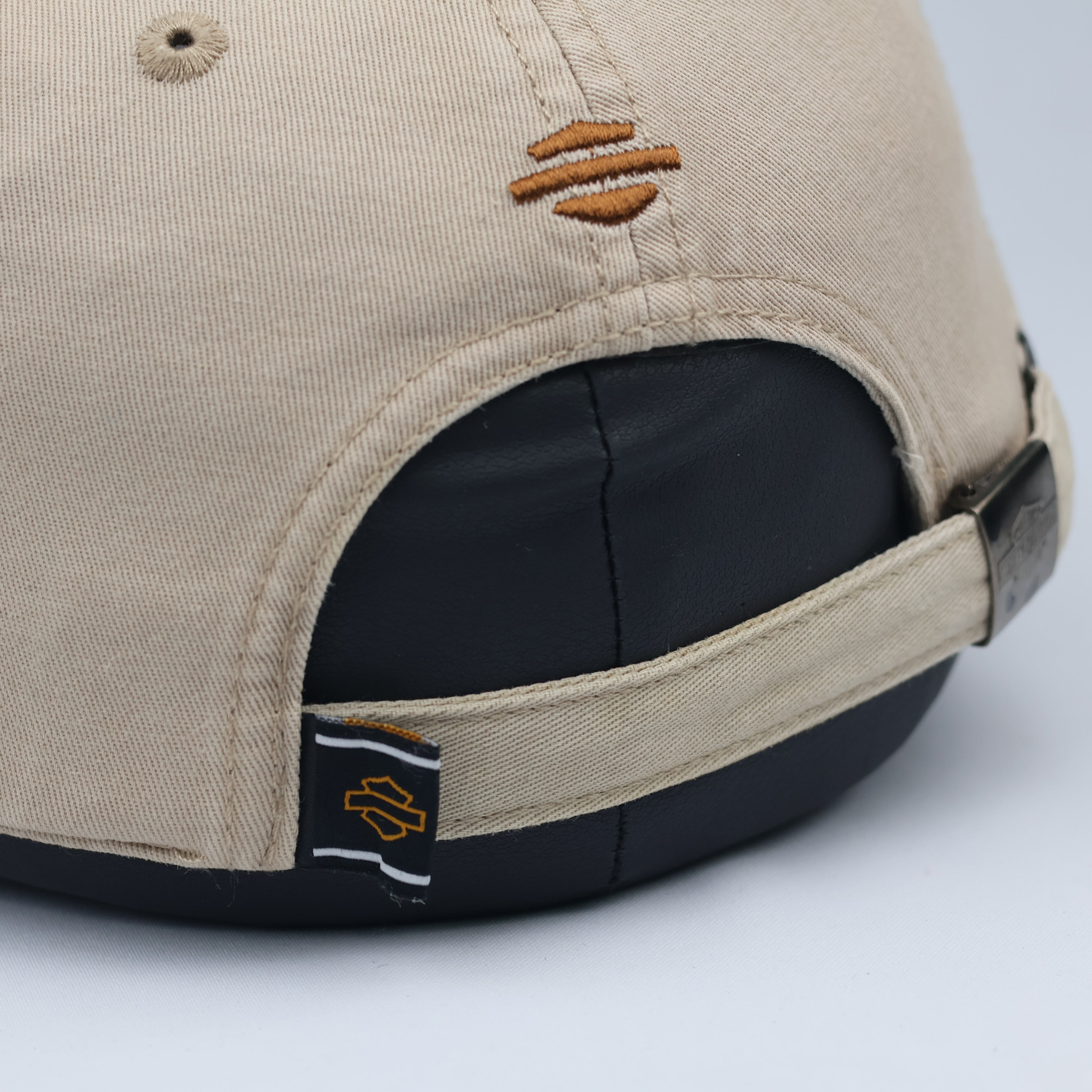 Vintage Harley-Davidson Motorcycles Thrifted Cap – Tan & Brown Two-Tone