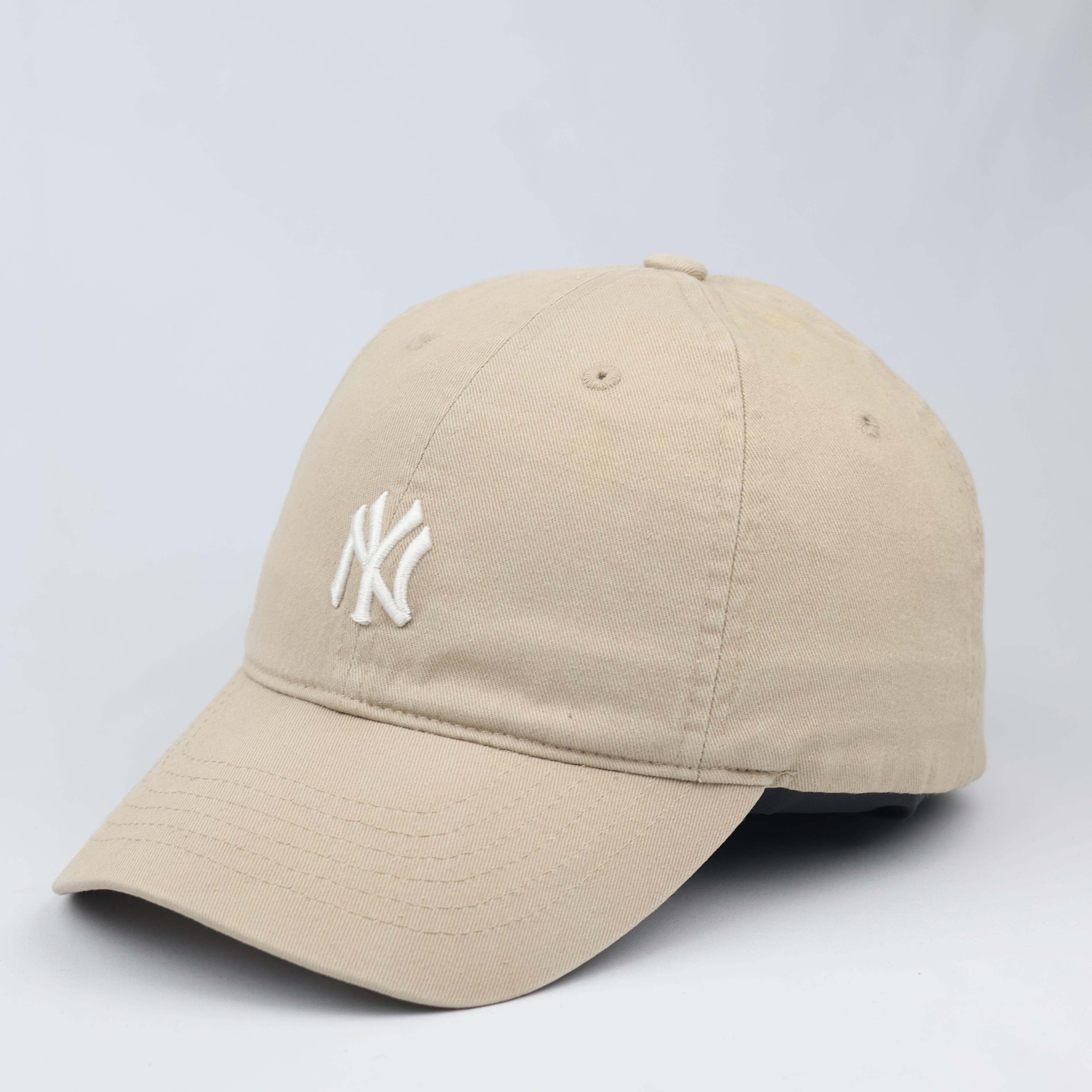 New York Yankees MLB Embroidered Dad Thrifted Hat - Khaki Beige | 56-59cm