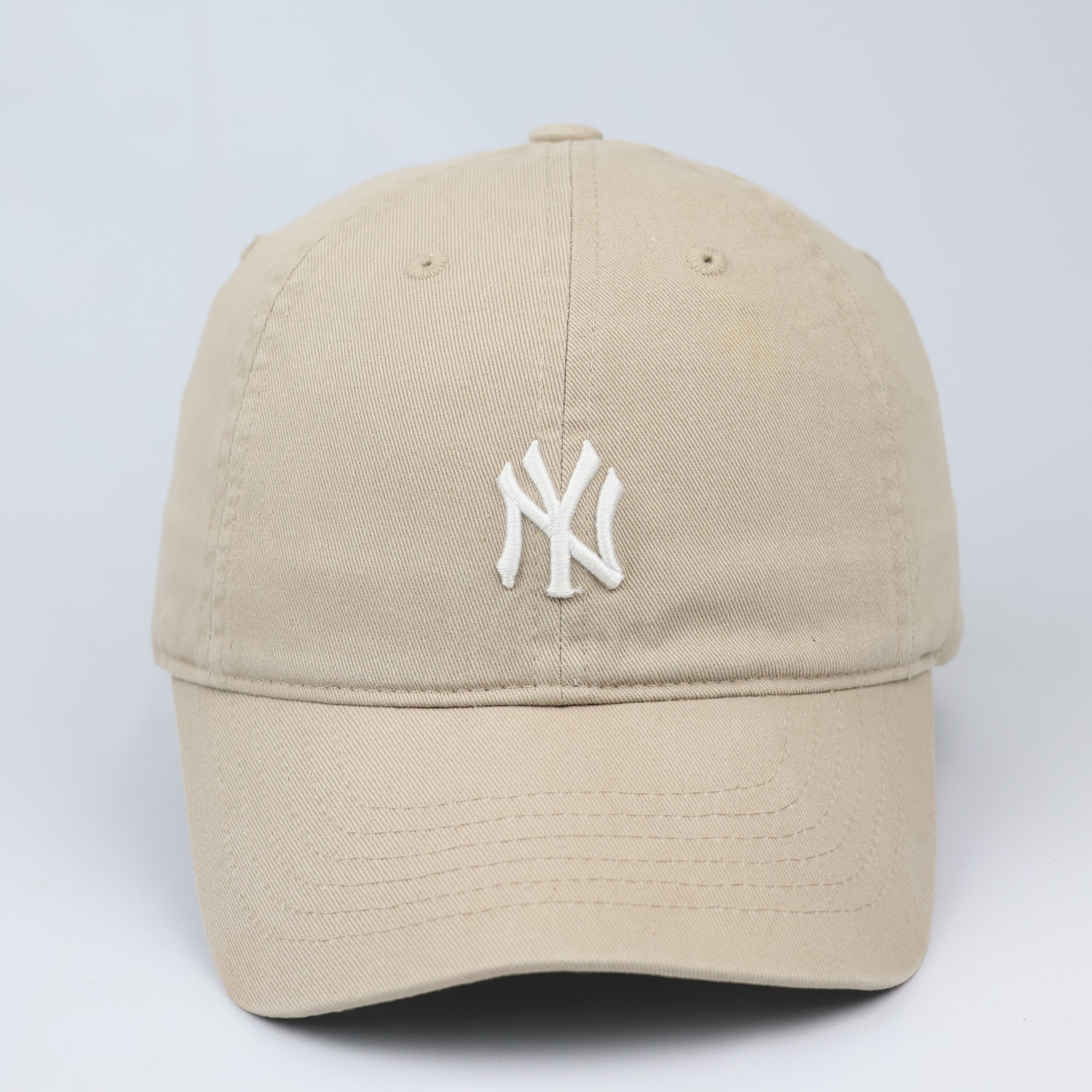 New York Yankees MLB Embroidered Dad Thrifted Hat - Khaki Beige | 56-59cm