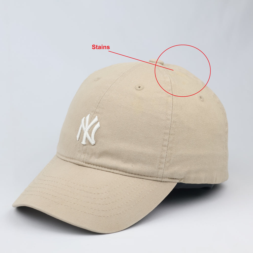 New York Yankees MLB Embroidered Dad Thrifted Hat - Khaki Beige | 56-59cm