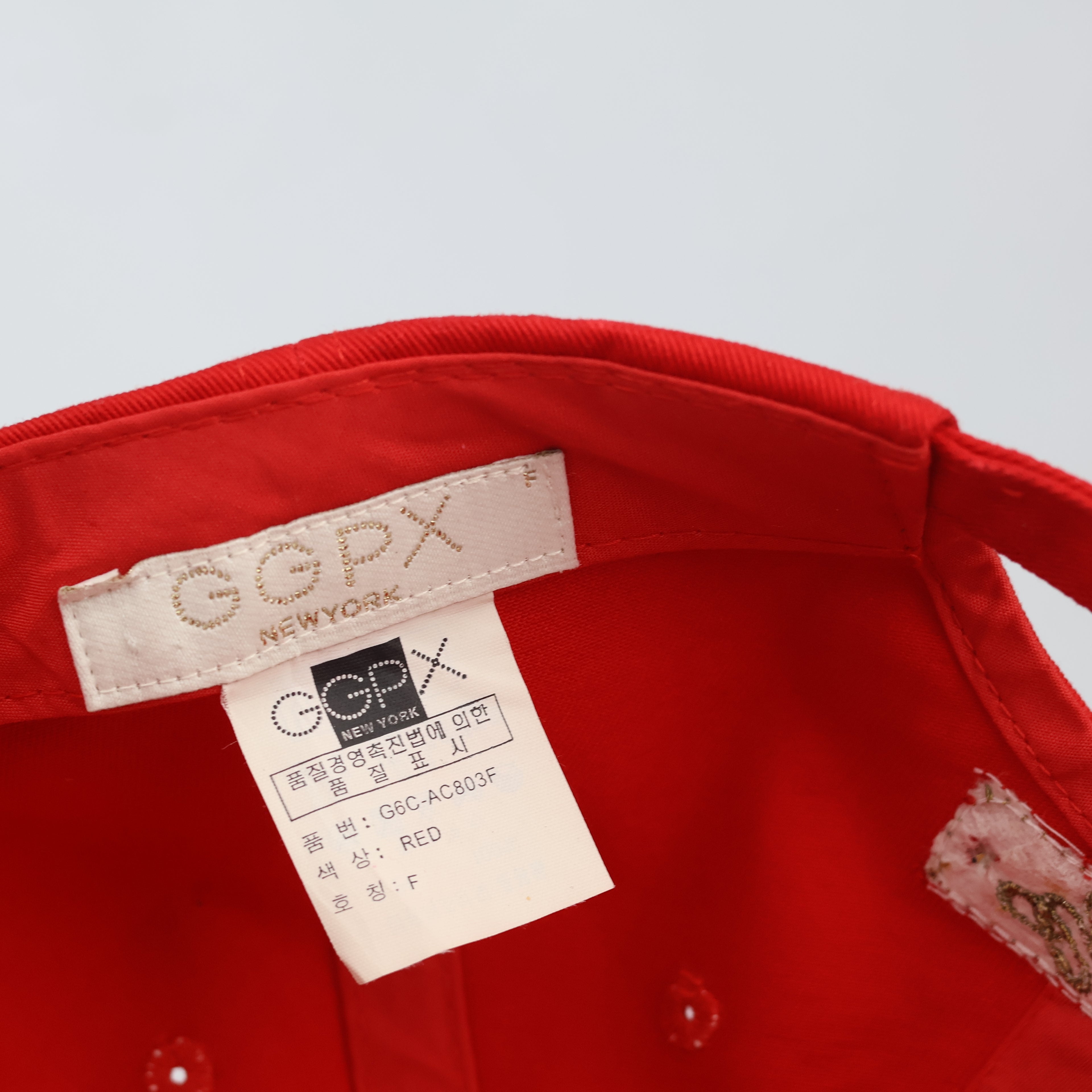 Vintage GGPX "Glam" Red Studded Thrifted Cap – Y2K Aesthetic Streetwear