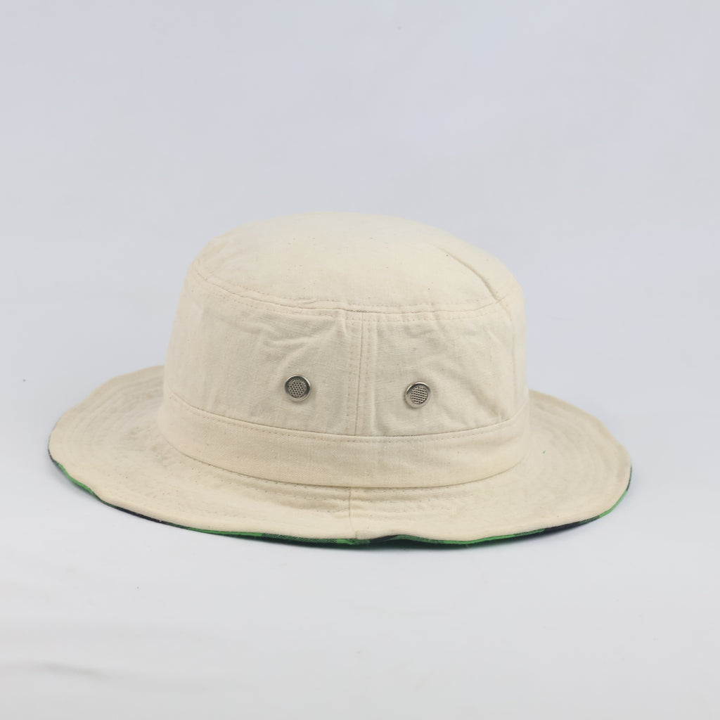 Thrifted 2-in-1 Green Buffalo Check Unisex Sun Bucket Cap (57-59 cm)