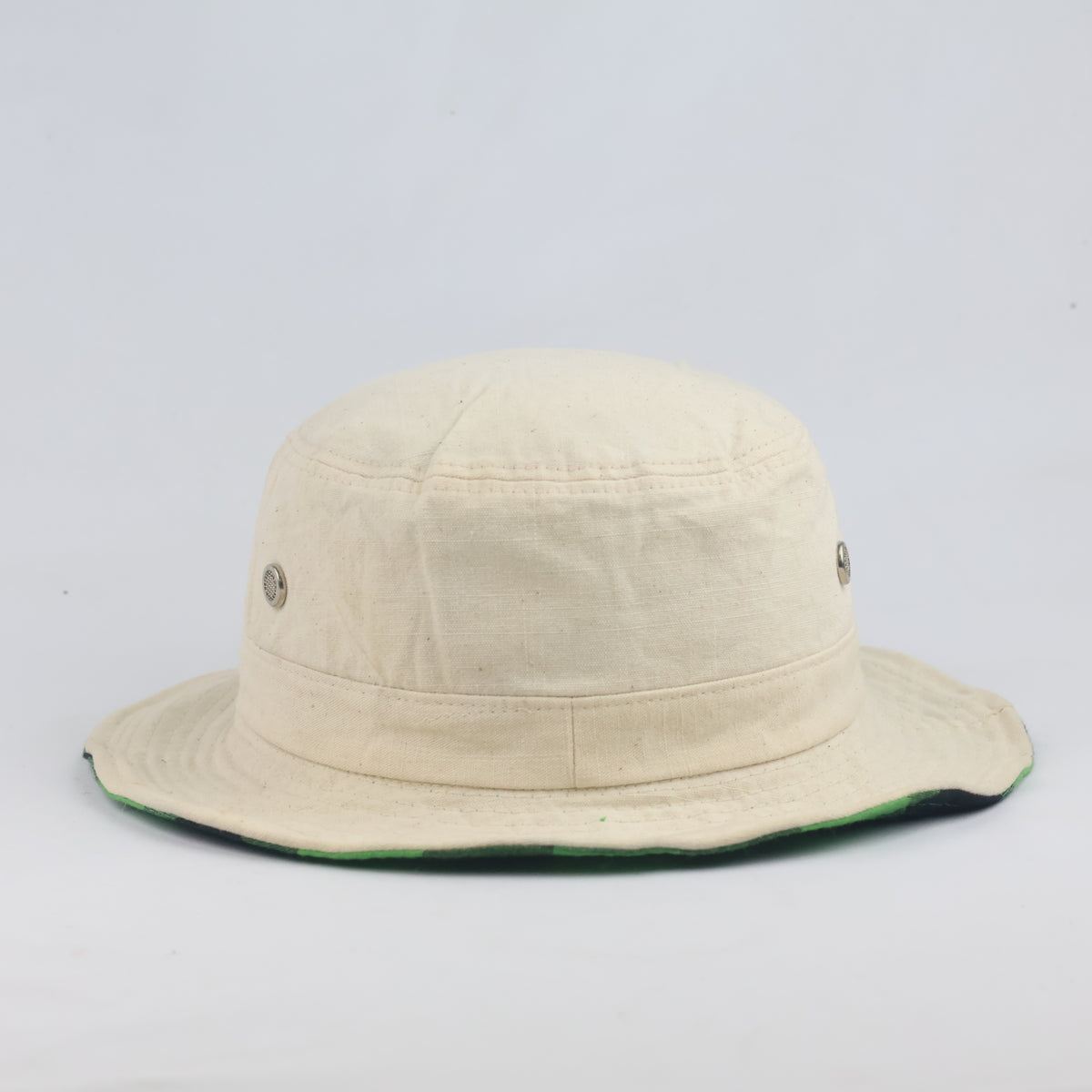 Thrifted 2-in-1 Green Buffalo Check Unisex Sun Bucket Cap (57-59 cm)