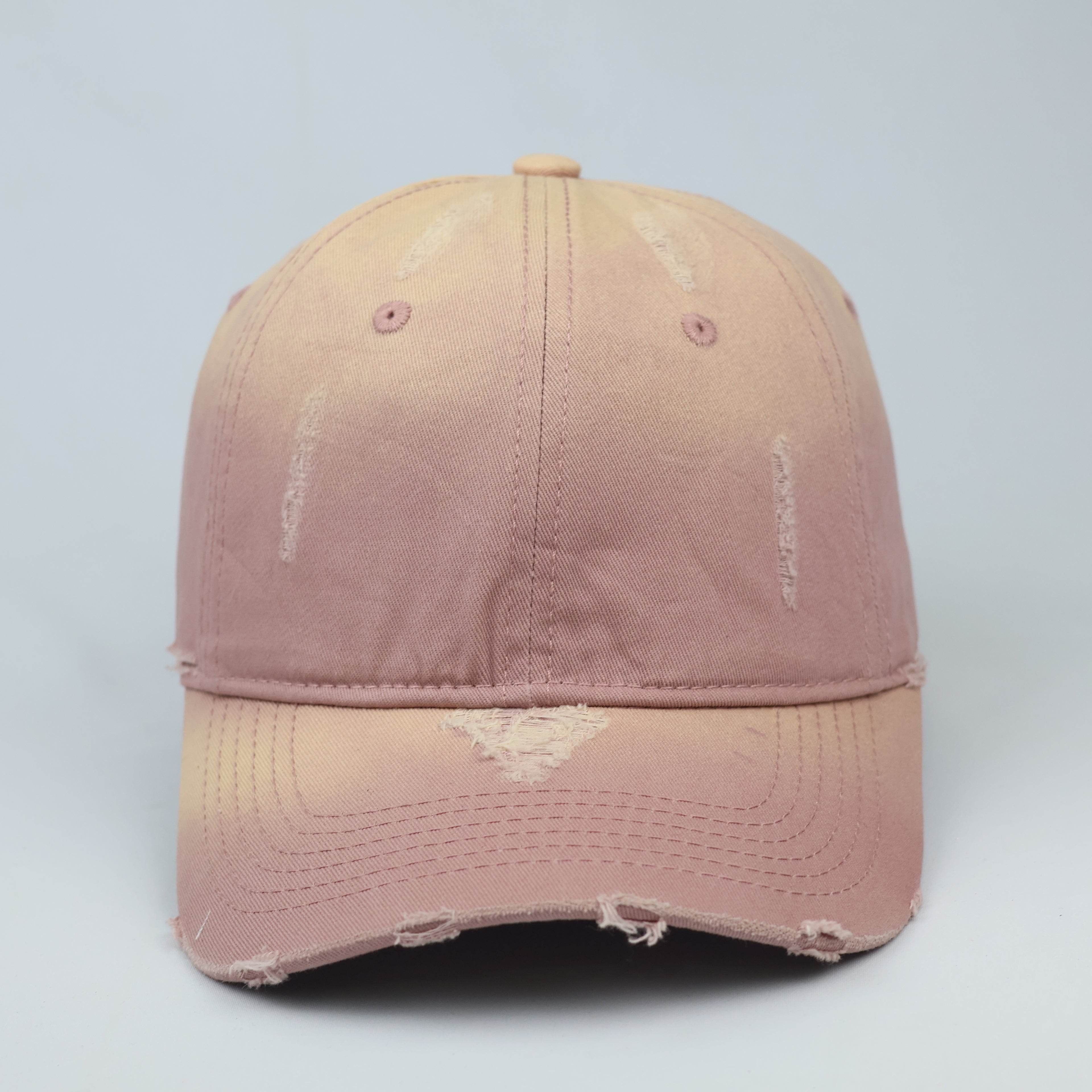 Vintage Distressed Salmon Pink Baseball Cap – 100% Cotton