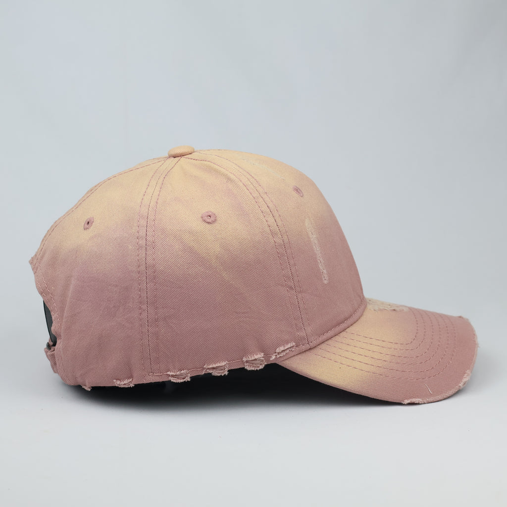 Vintage Distressed Salmon Pink Baseball Cap – 100% Cotton