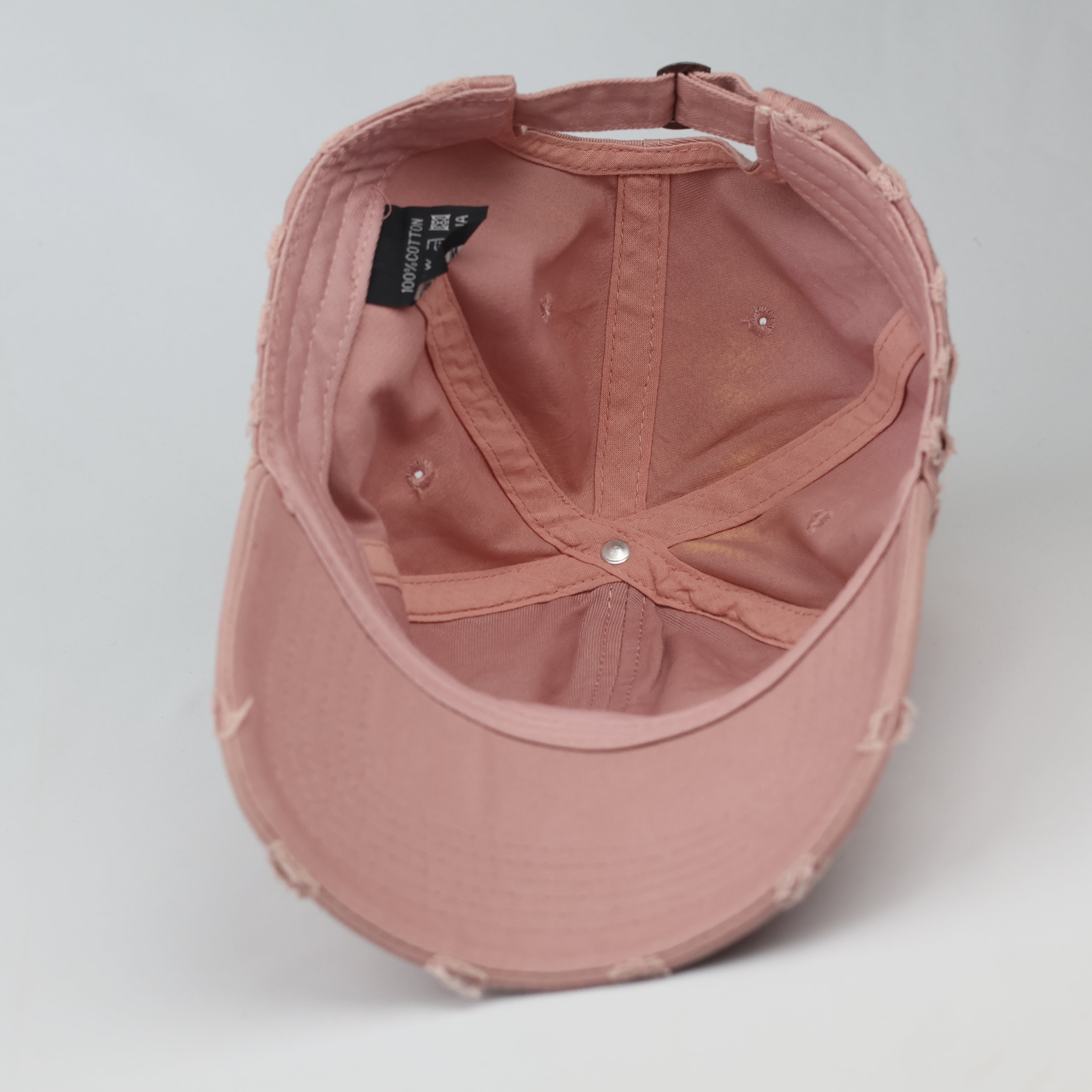 Vintage Distressed Salmon Pink Baseball Cap – 100% Cotton
