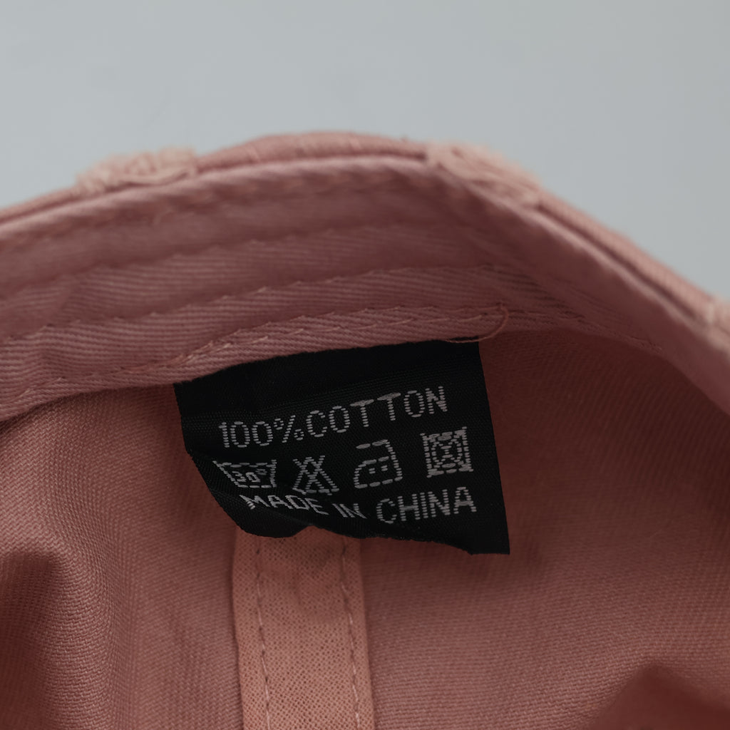 Vintage Distressed Salmon Pink Baseball Cap – 100% Cotton