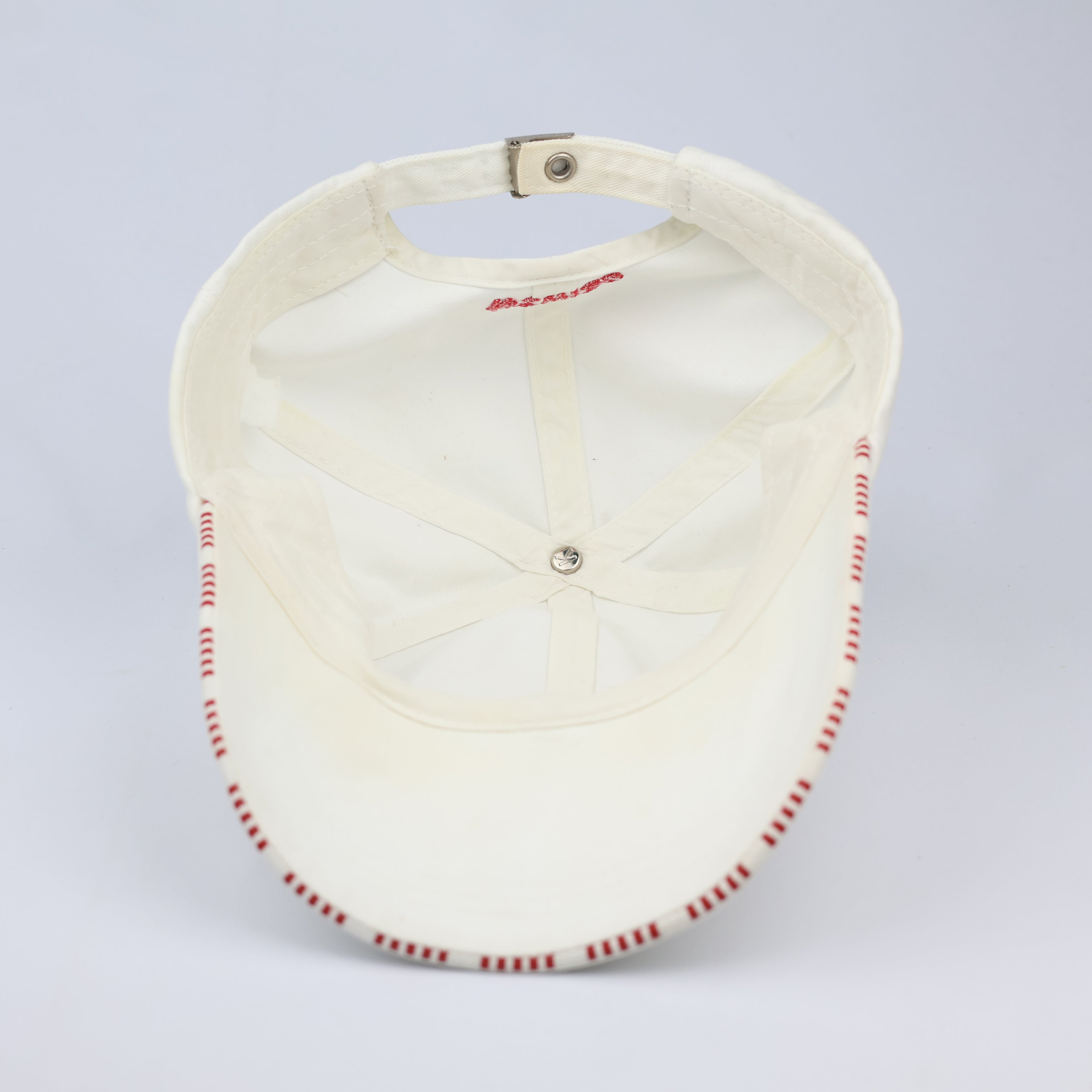 Vintage K-Swiss Heritage Baseball Cap – Classic White & Red Stripe