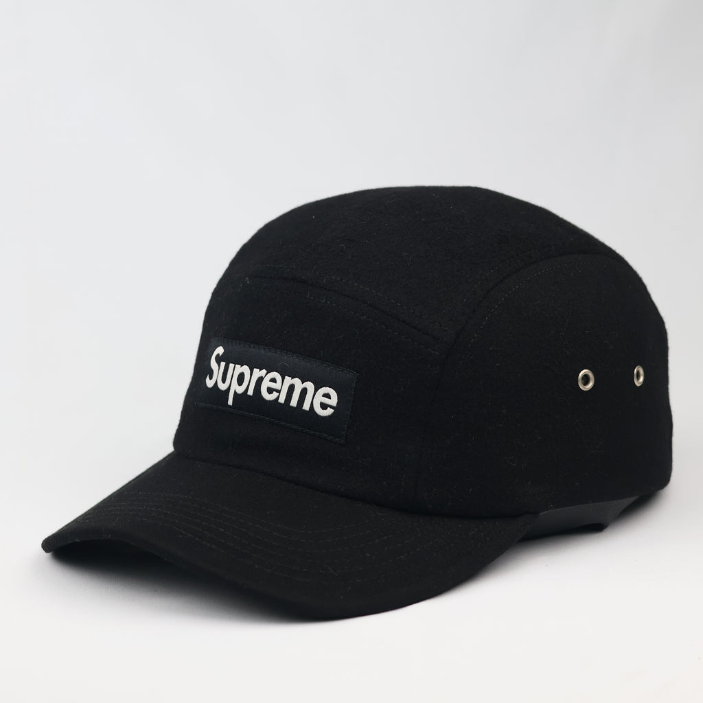 Supreme x Loro Piana Wool 5-Panel Camp Thrifted Cap - Black