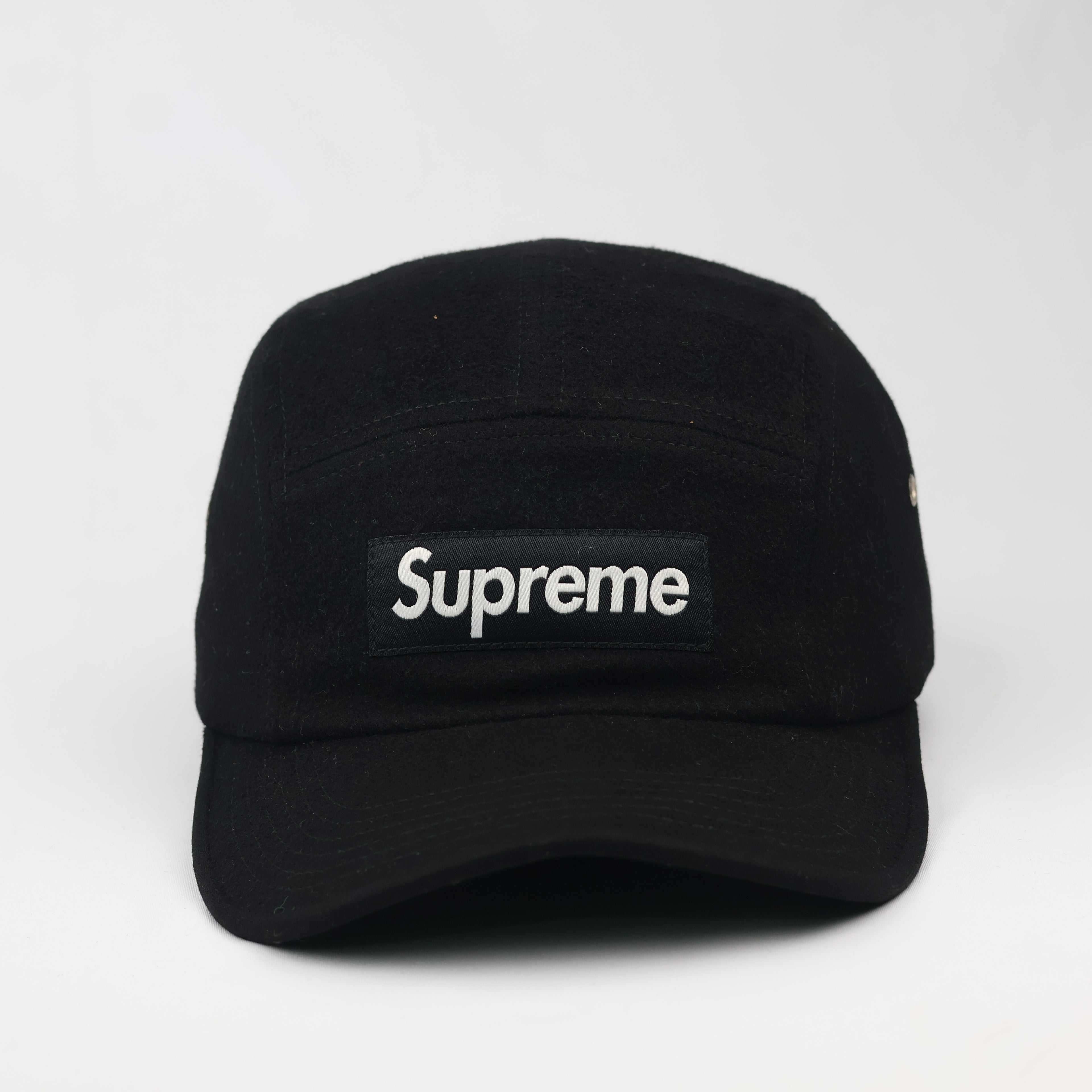 Supreme x Loro Piana Wool 5-Panel Camp Thrifted Cap - Black