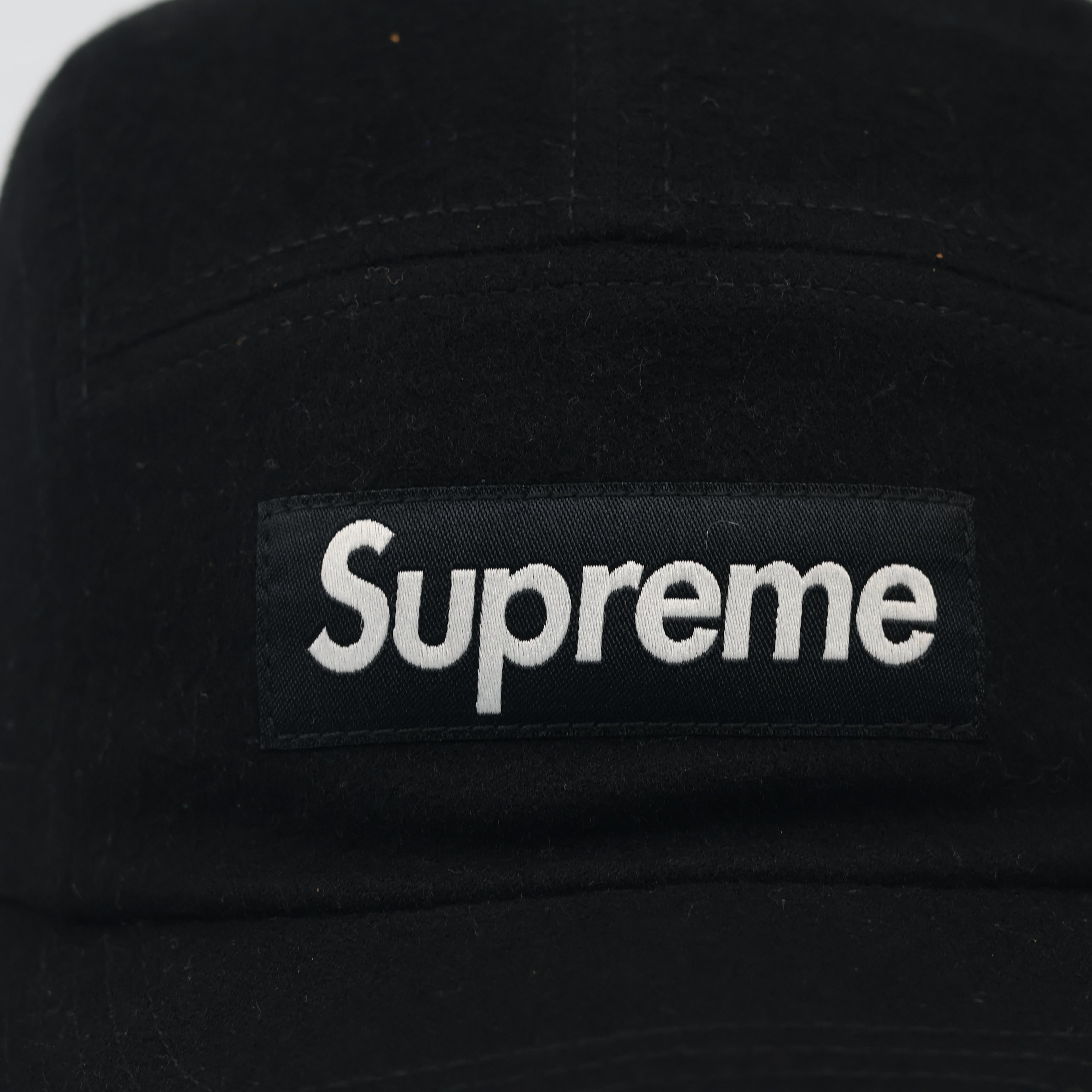 Supreme x Loro Piana Wool 5-Panel Camp Thrifted Cap - Black